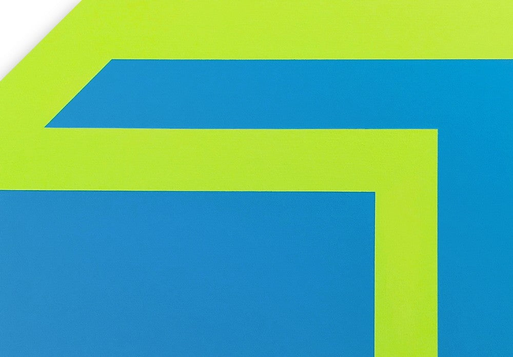 Gong (Green, Blue) - Brent Hallard - Abstract Painting - Ideelart