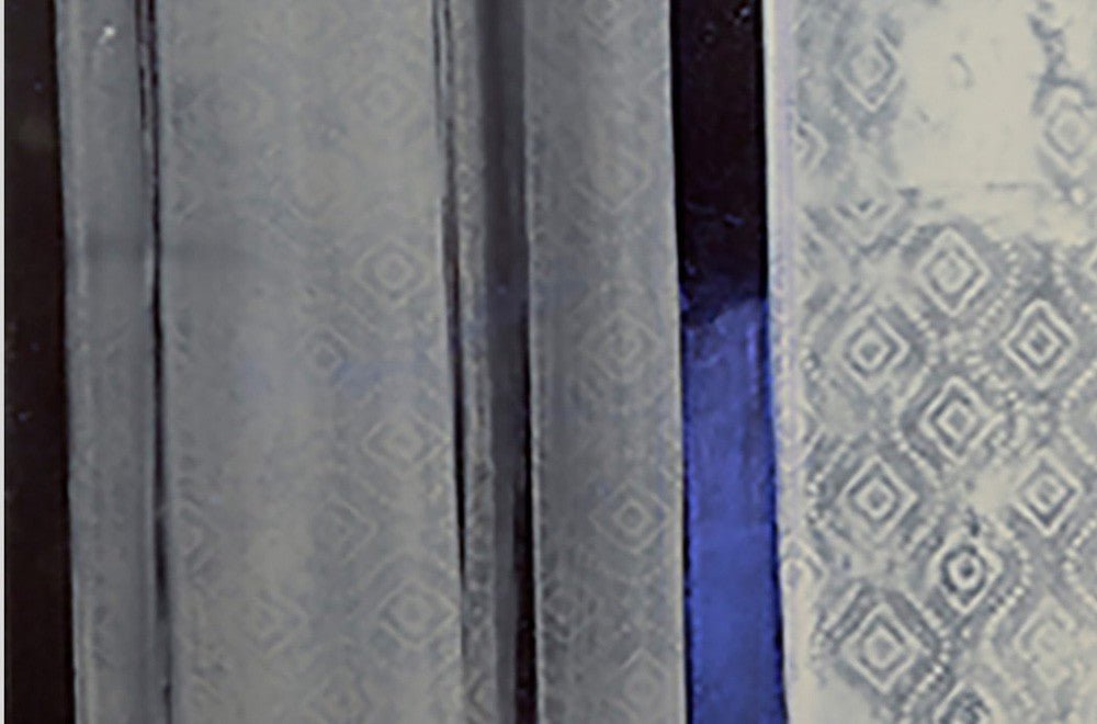 Blue Line and Stars - Marcy Rosenblat - Abstract Painting - Ideelart