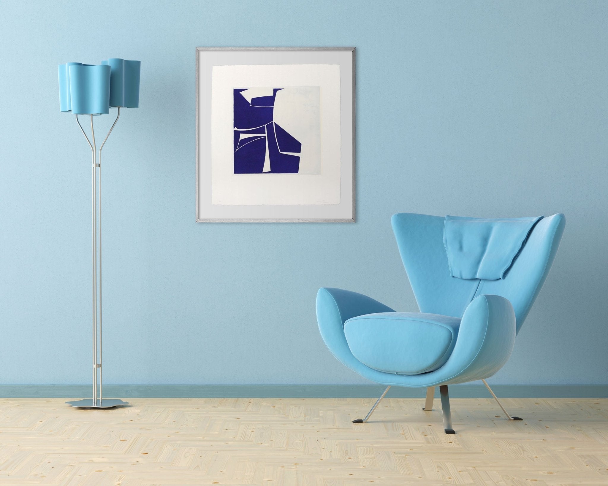 Covers 2 Ultramarine - Joanne Freeman - Abstract Prints - Ideelart