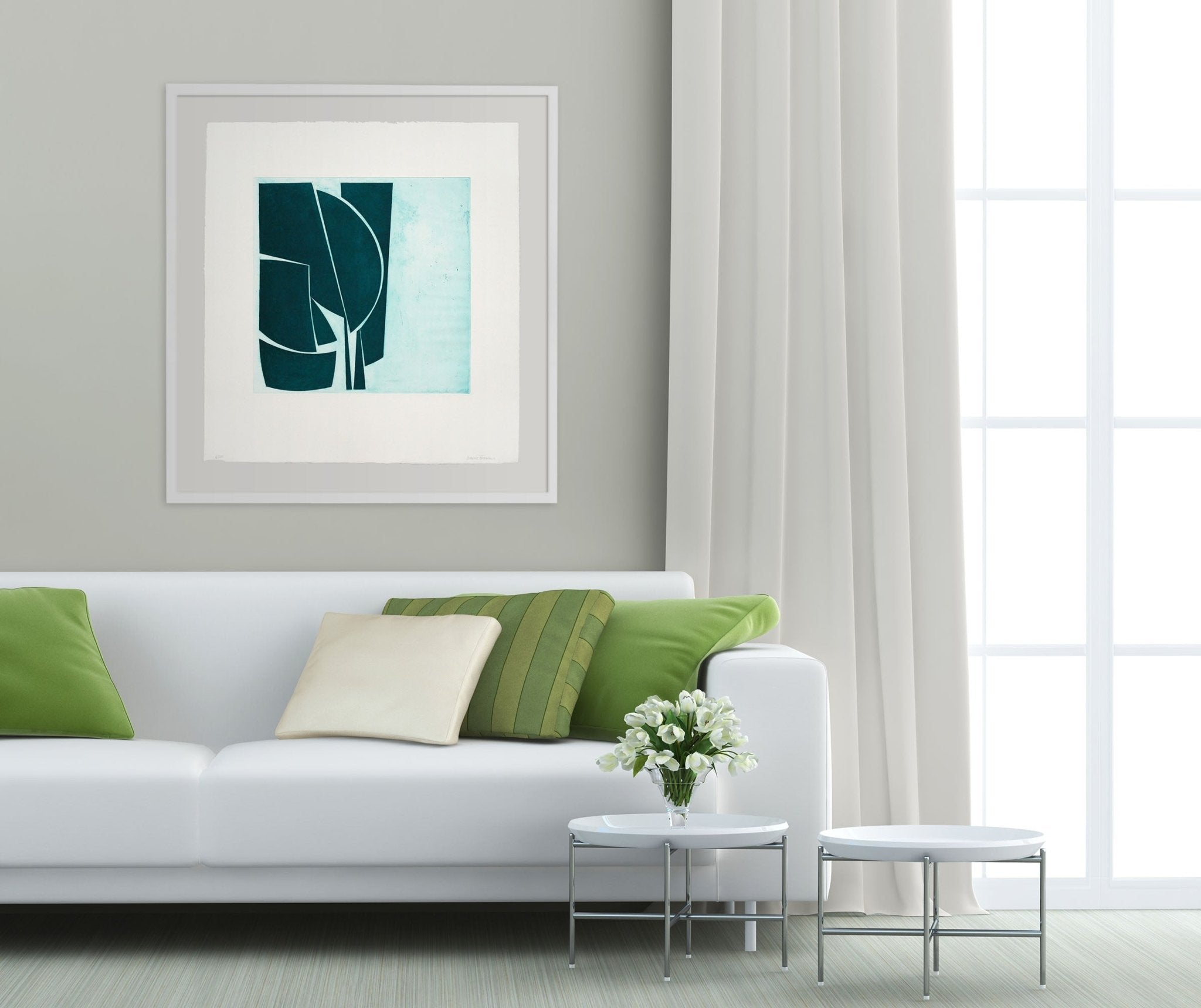 Covers 1 Viridian - Joanne Freeman - Abstract Prints - Ideelart