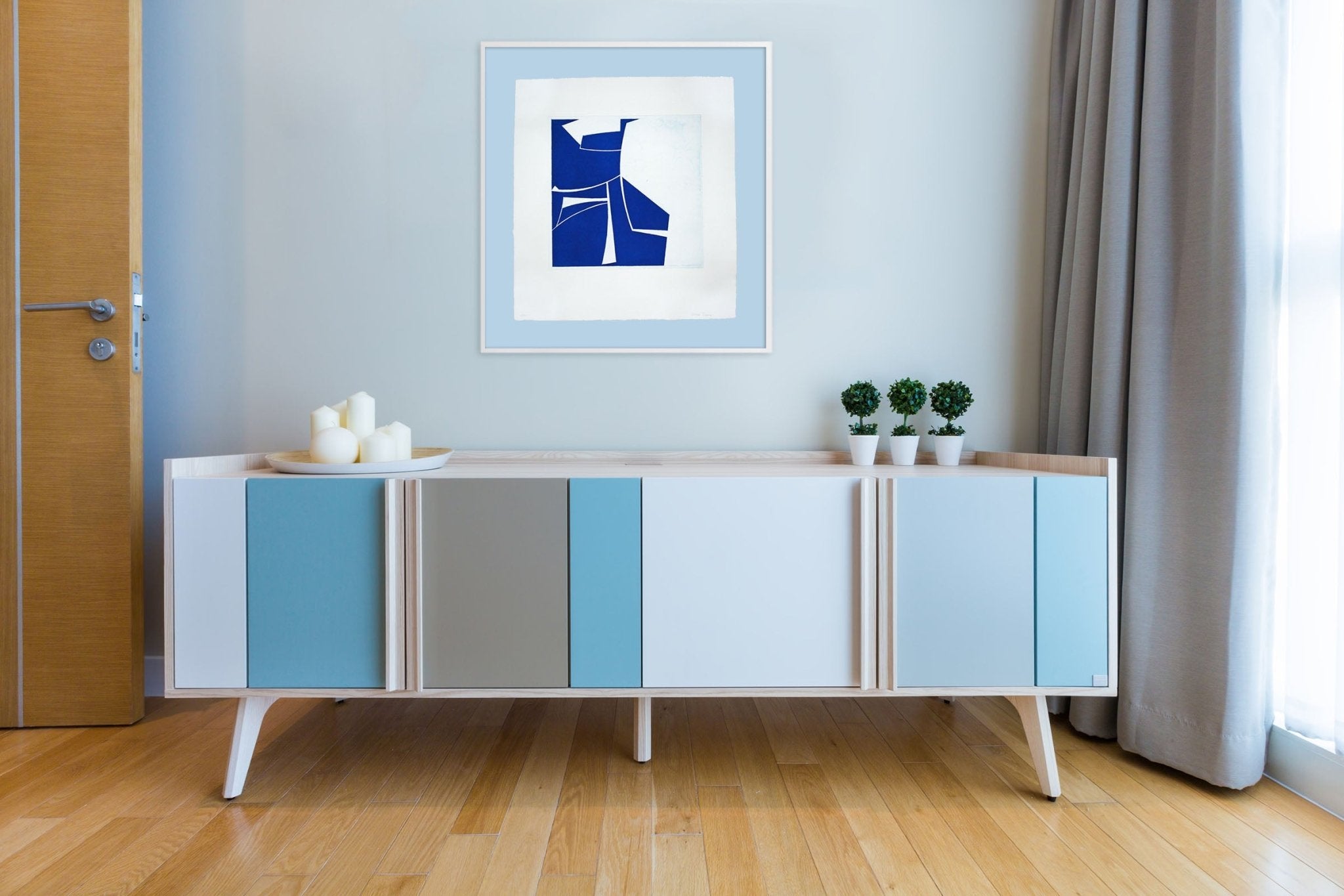 Covers 2 Cobalt - Joanne Freeman - Abstract Prints - Ideelart