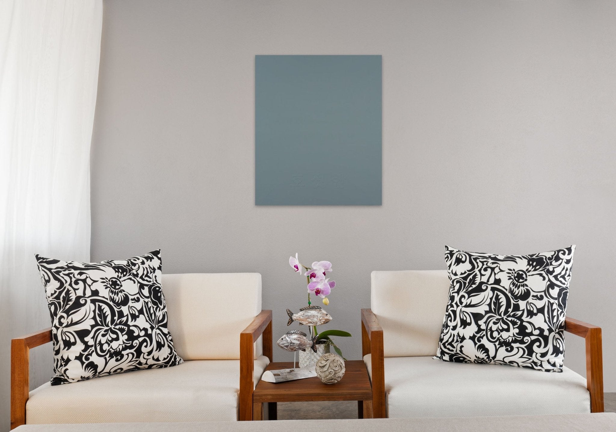 Color as Adjective - quiet and still - Kyong Lee - Abstract Painting - Ideelart