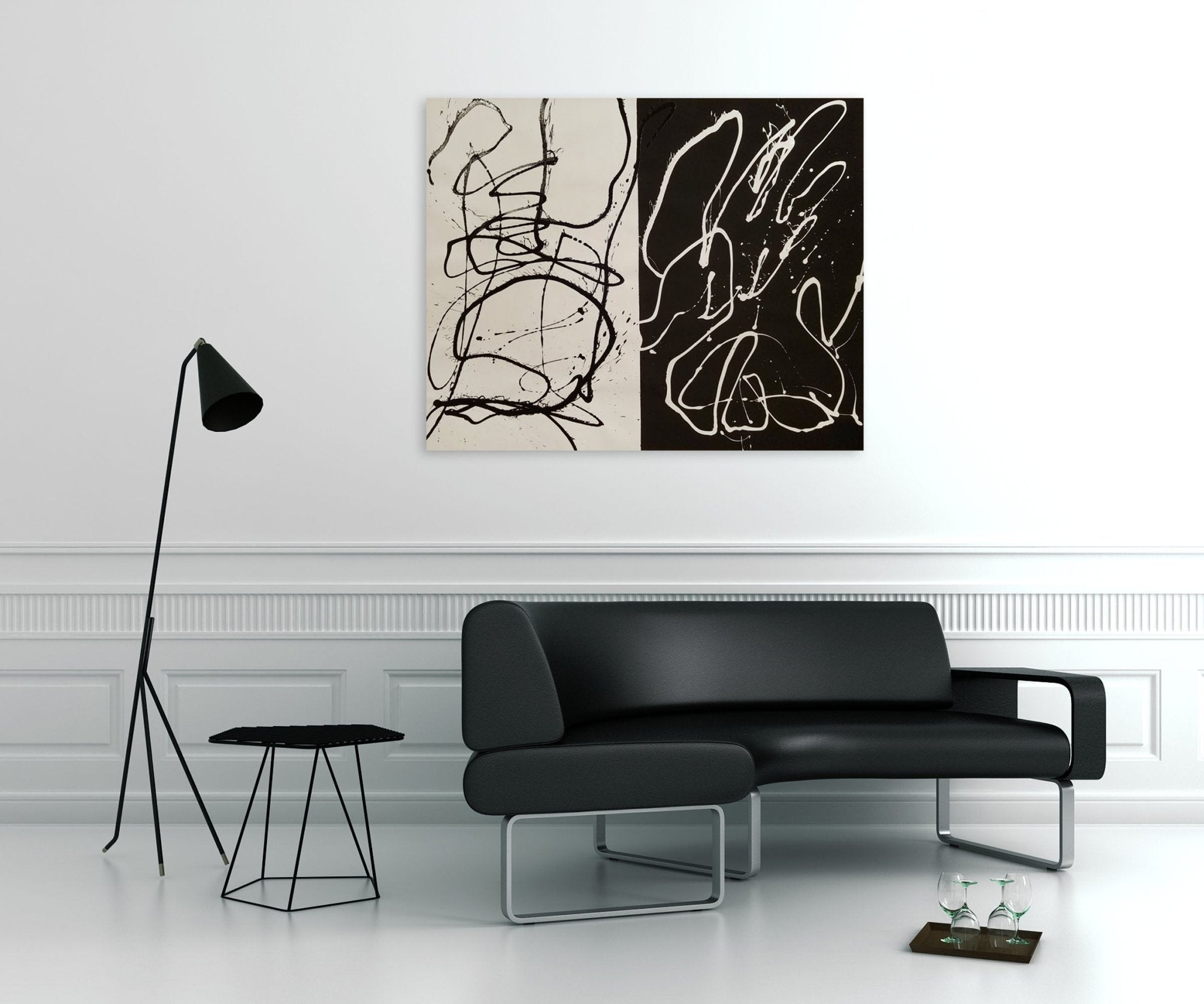 Black and White - Dana Gordon - Abstract Painting - Ideelart
