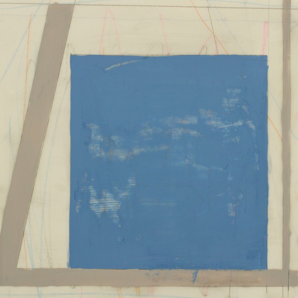 Broken line blue - Elizabeth Gourlay - Abstract Painting - Ideelart