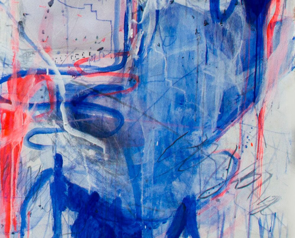 Hindu Divinities in a White Bed - Macha Poynder - Abstract Painting - Ideelart