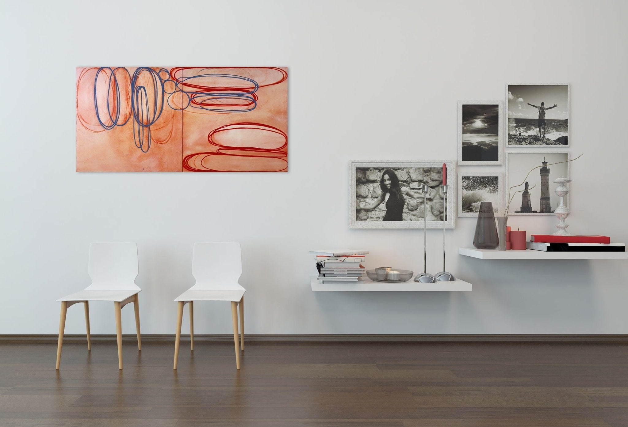 Blushing Blue - Jill Moser - Abstract Painting - Ideelart