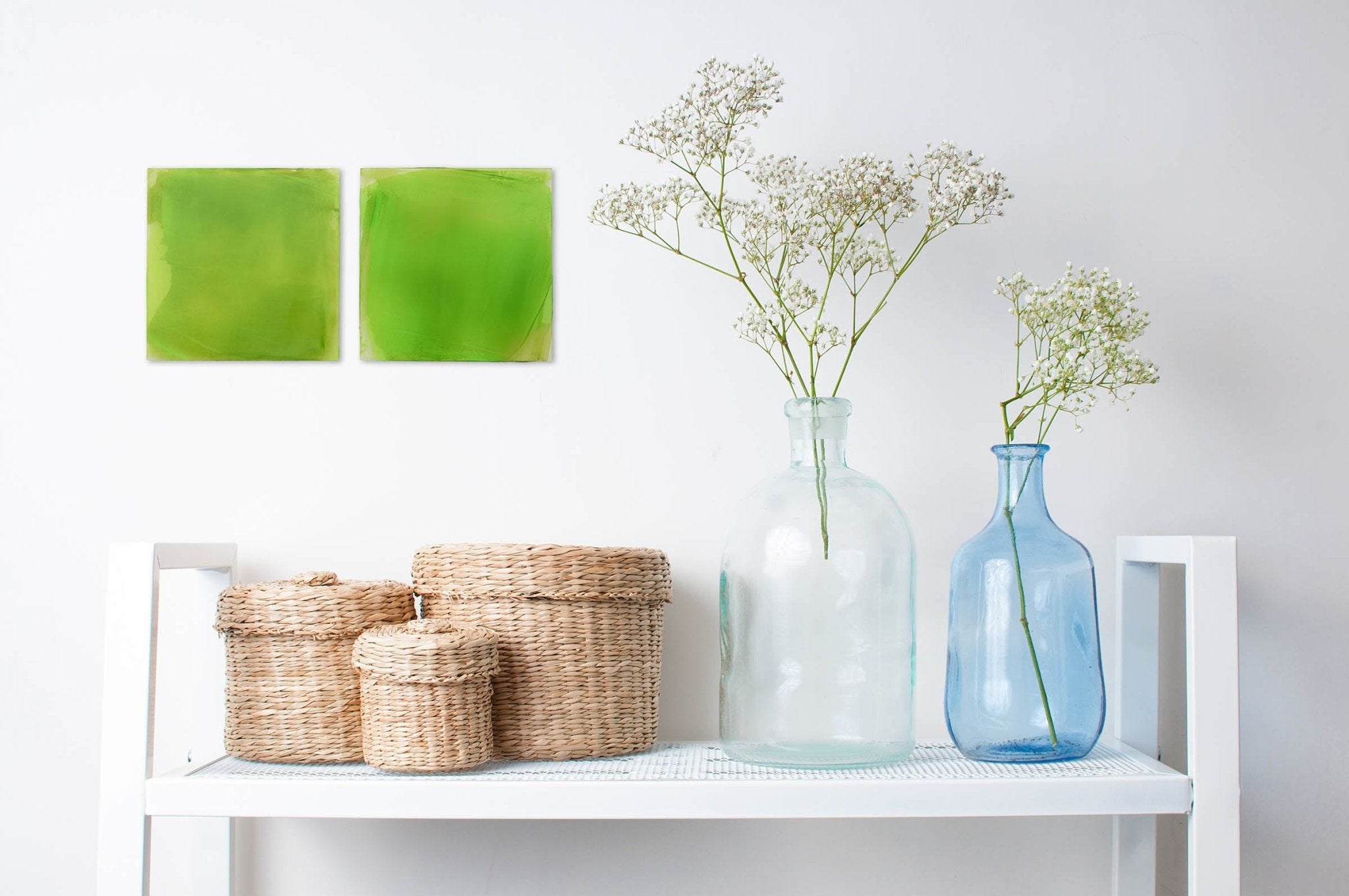 Greens - Debra Ramsay - Abstract Painting - Ideelart