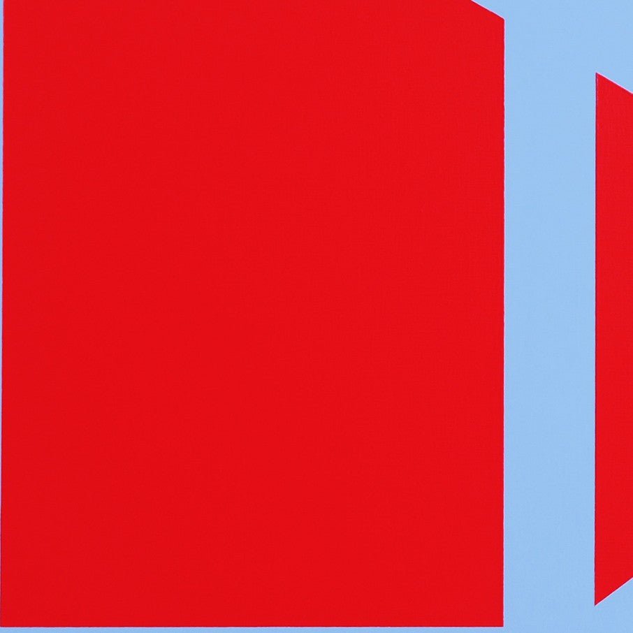 Plumb Red (blue) - Brent Hallard - Abstract Painting - Ideelart