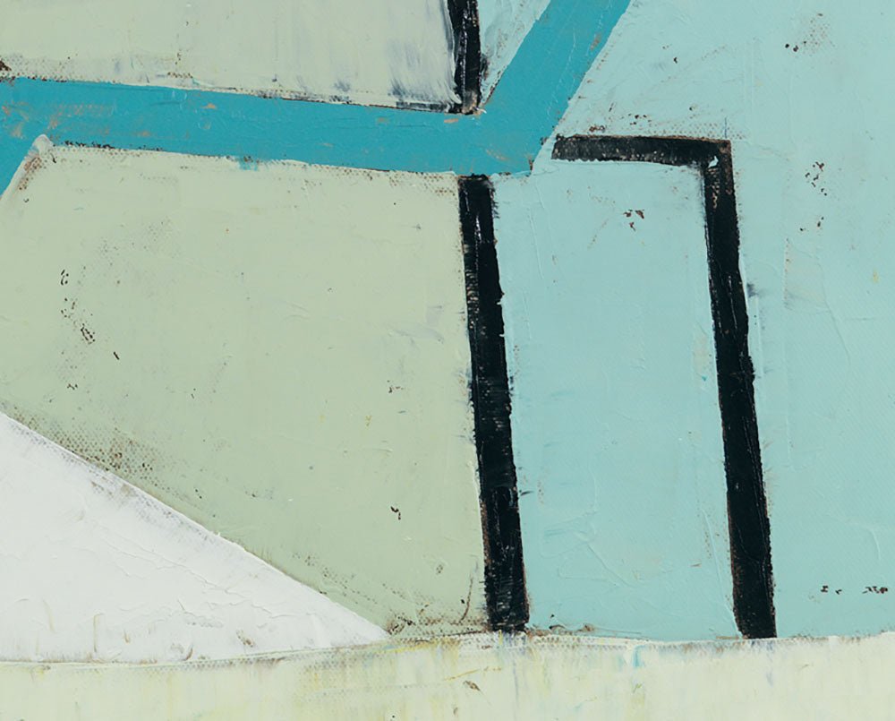 Harbour Forms III (Blue Edge) - Jeremy Annear - Abstract Painting - Ideelart