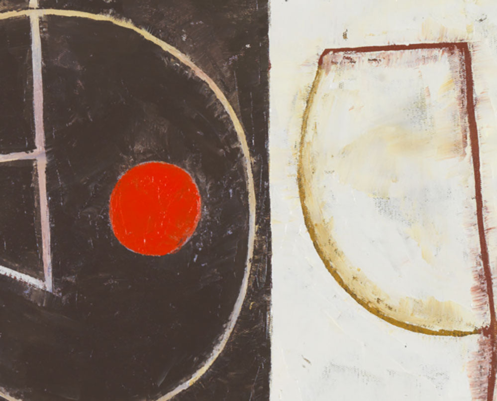 Nocturnal Pathways (Red Moon) - Jeremy Annear - Abstract Painting - Ideelart