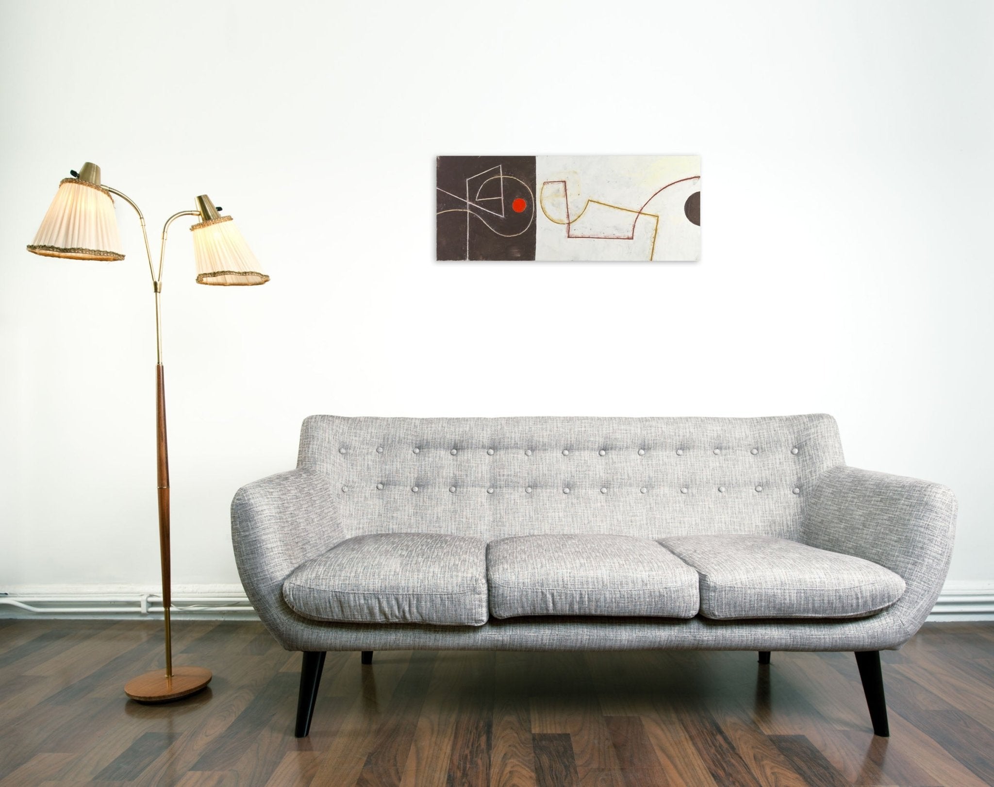 Nocturnal Pathways (Red Moon) - Jeremy Annear - Abstract Painting - Ideelart