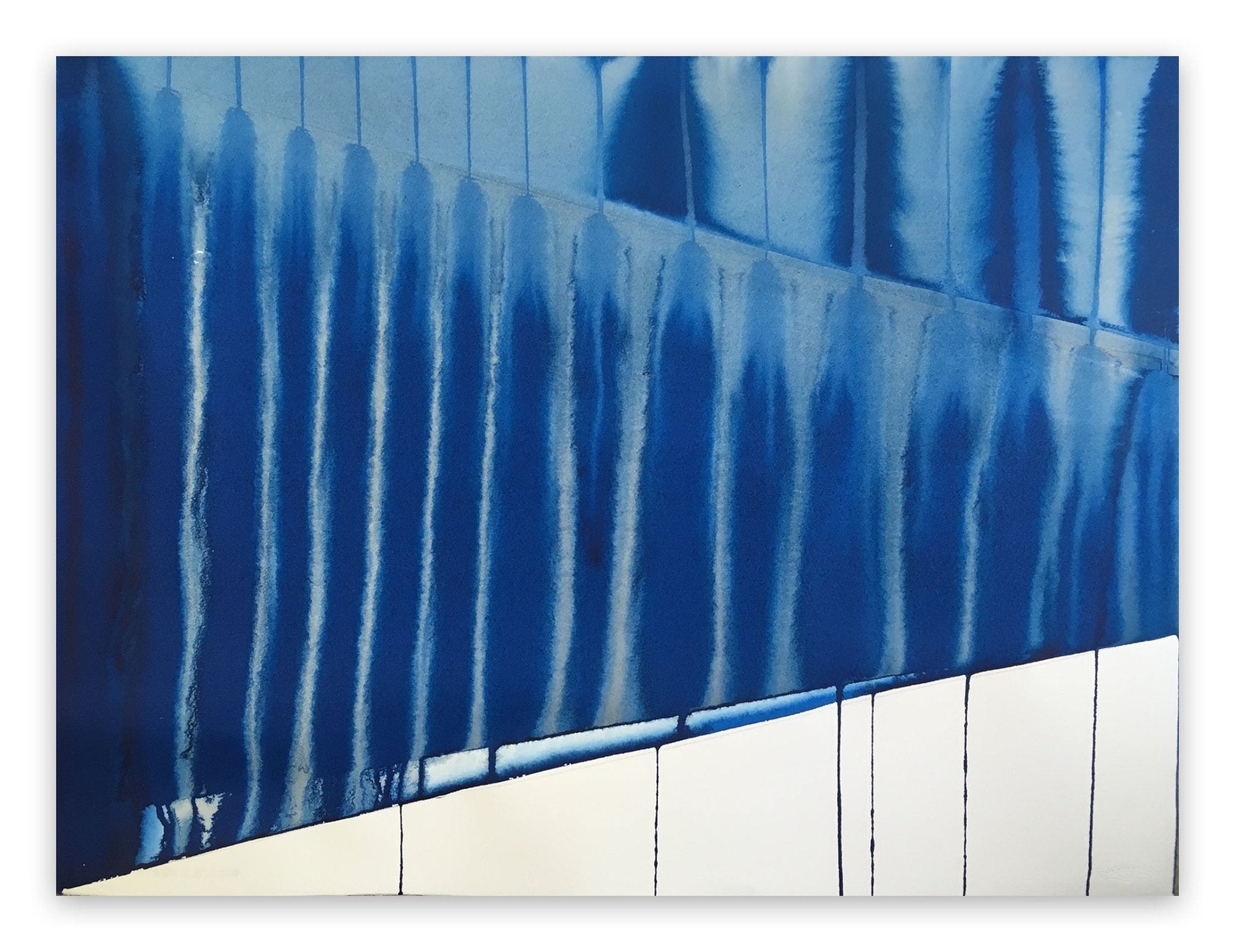 Perspective en bleu - Martin Reyna - Abstract Painting - Ideelart