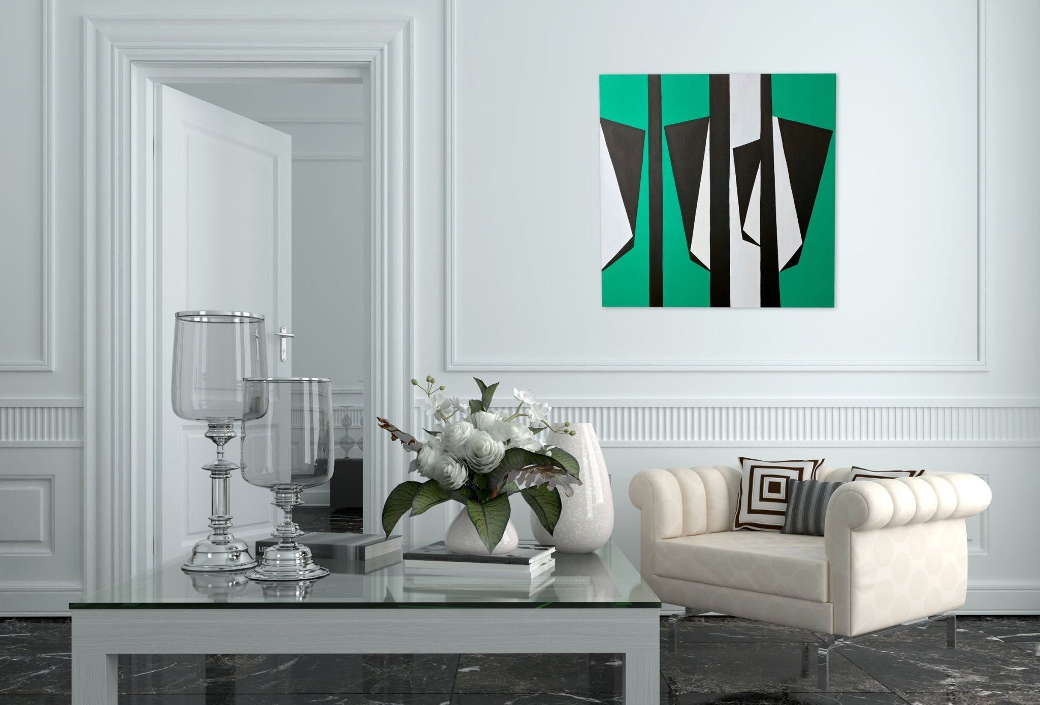 Cut - Up Canvas 2003 - Ulla Pedersen - Abstract Painting - Ideelart