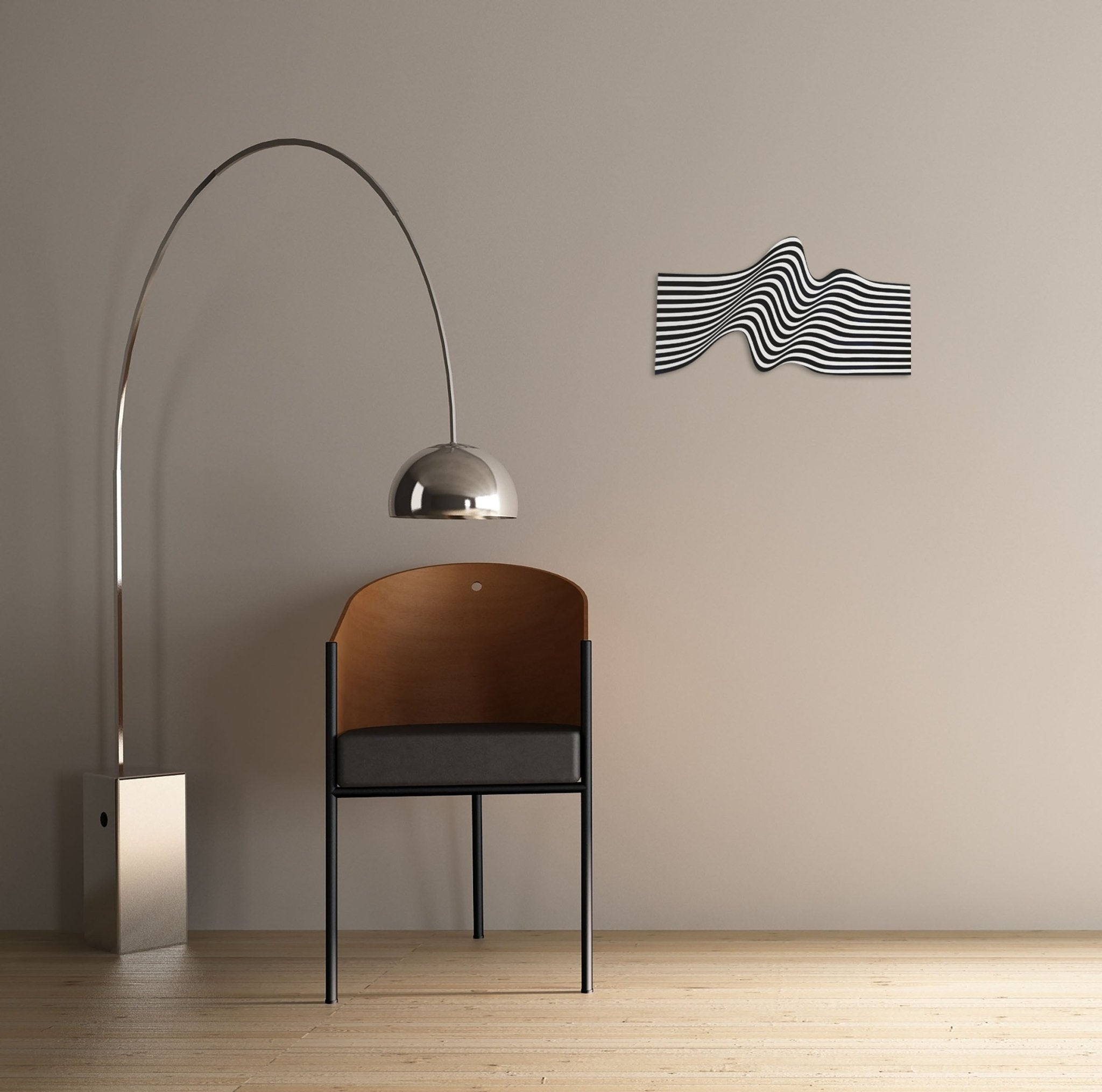 Double Wave Black - Cristina Ghetti - Abstract Painting - Ideelart