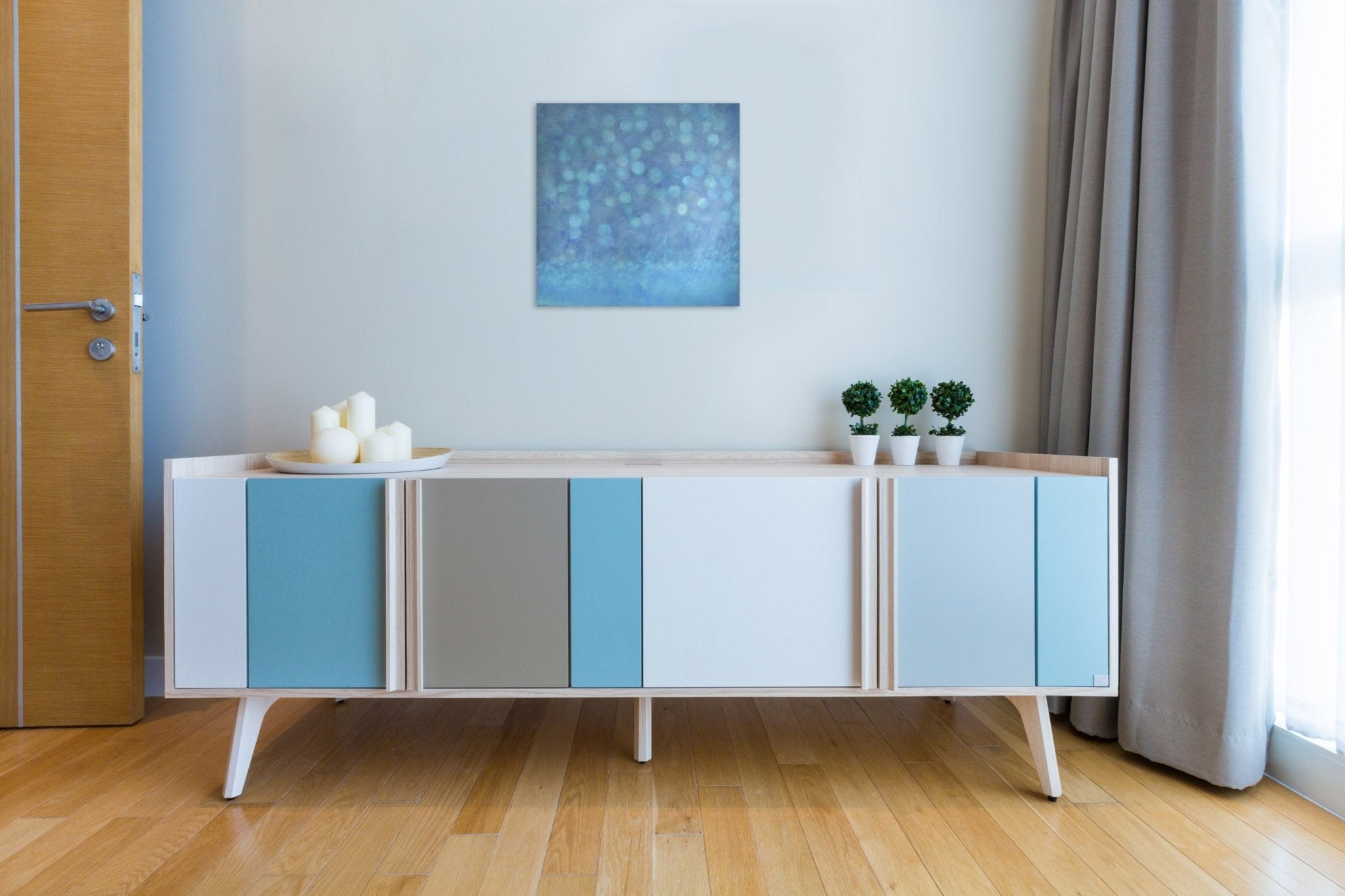 Obsidian Blue - Janise Yntema - Abstract Painting - Ideelart