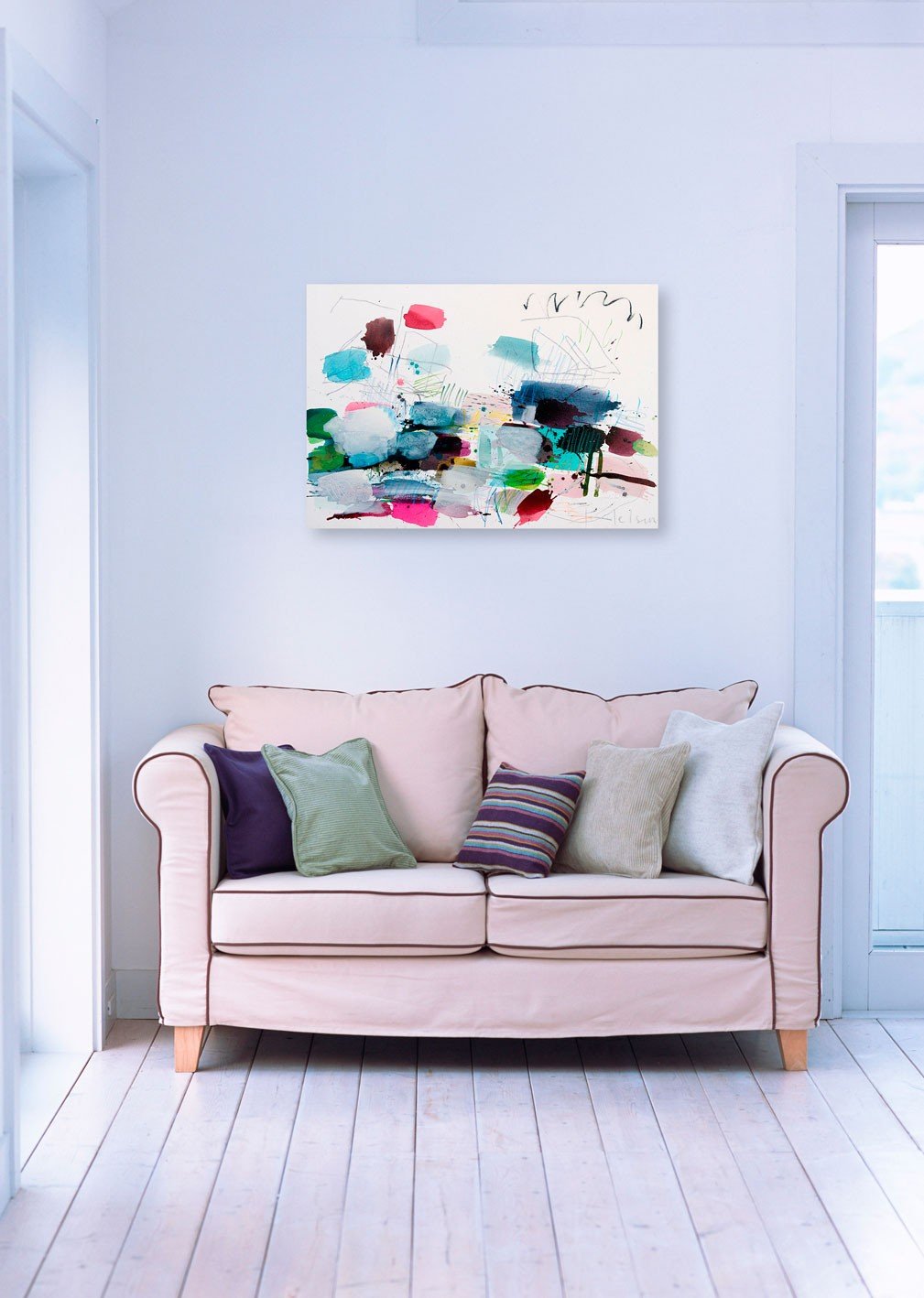 Sommerlaune - Greet Helsen - Abstract Painting - Ideelart