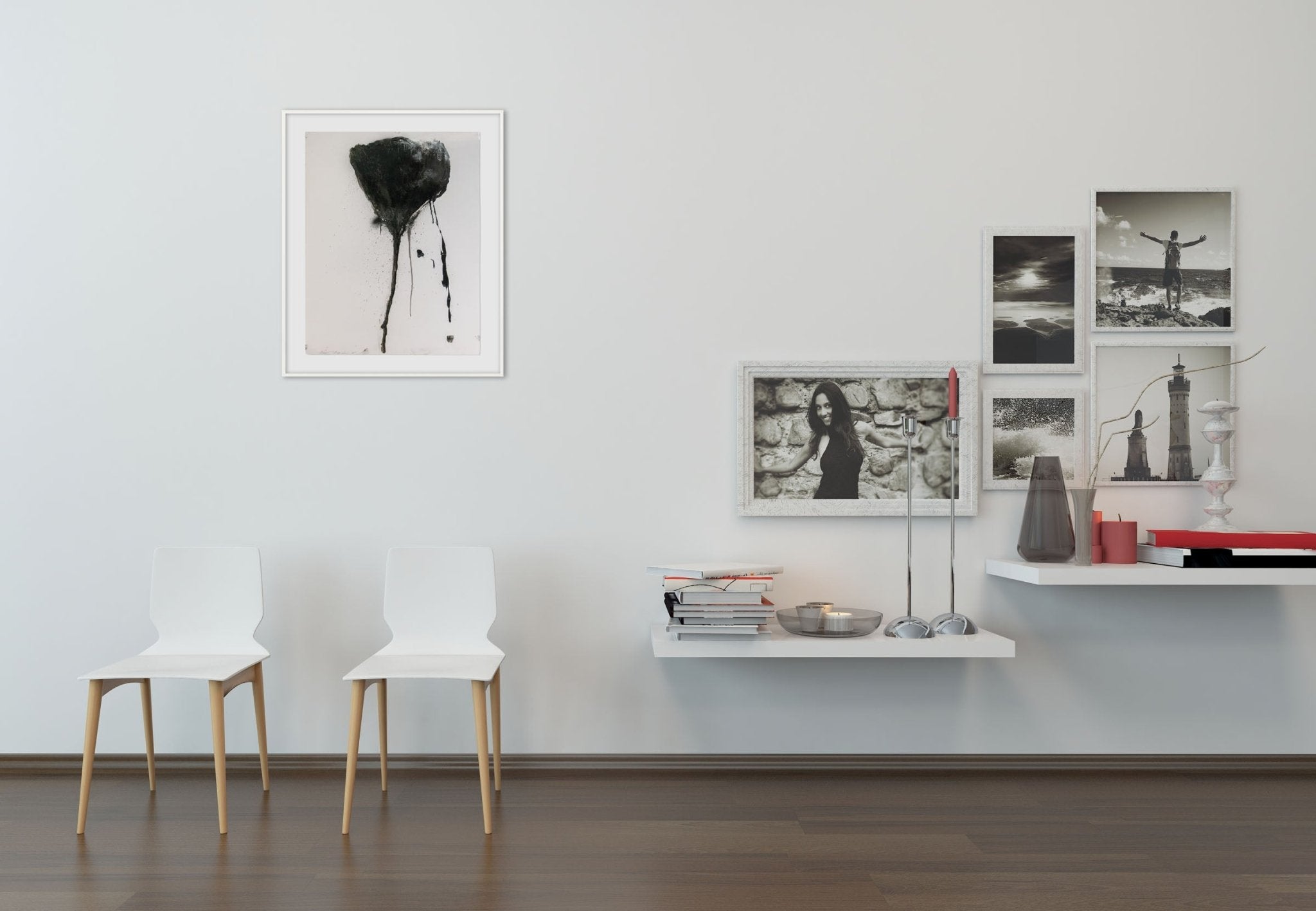 Stem in Black 7 - Robert Baribeau - Abstract Painting - Ideelart