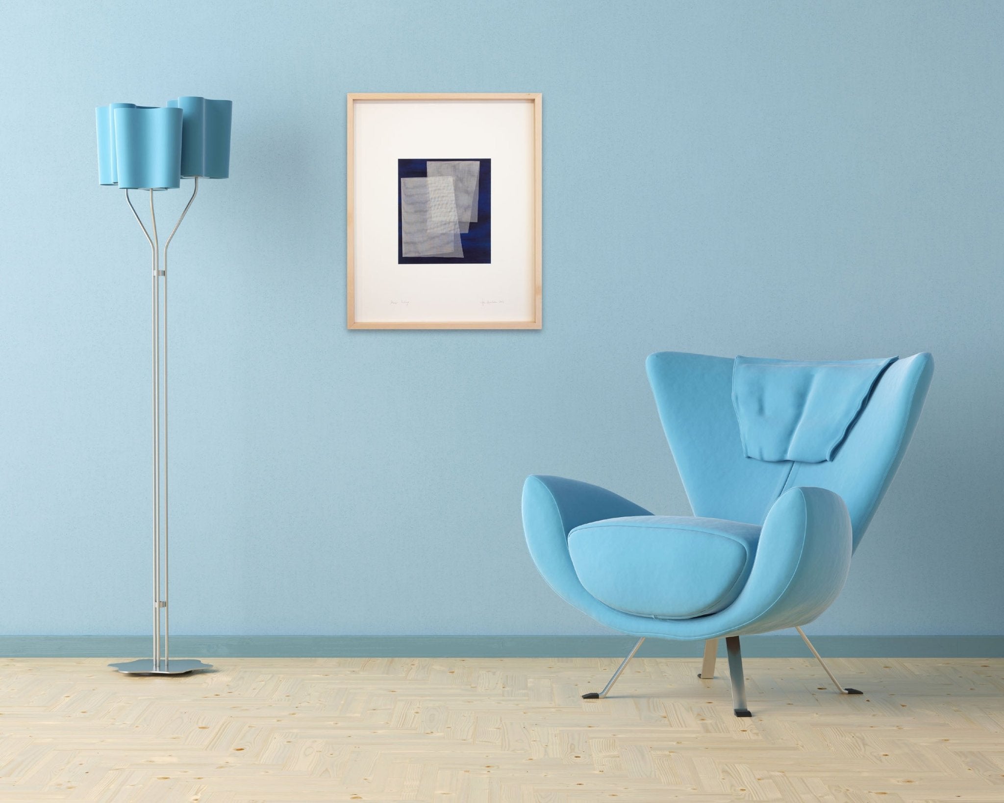 Moiré Indigo - Tom Henderson - Abstract Painting - Ideelart