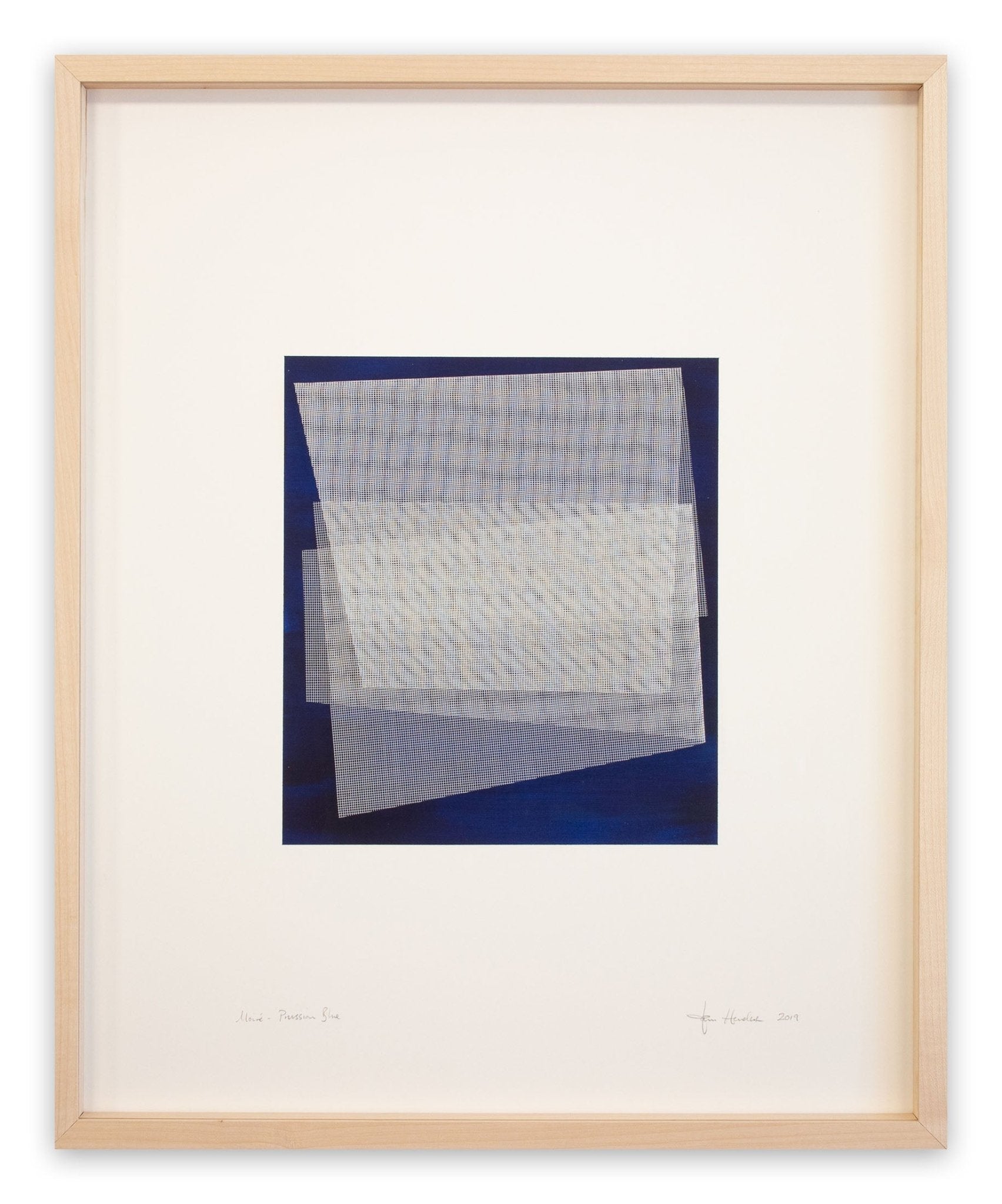 Moiré Prussian Blue - Tom Henderson - Abstract Painting - Ideelart