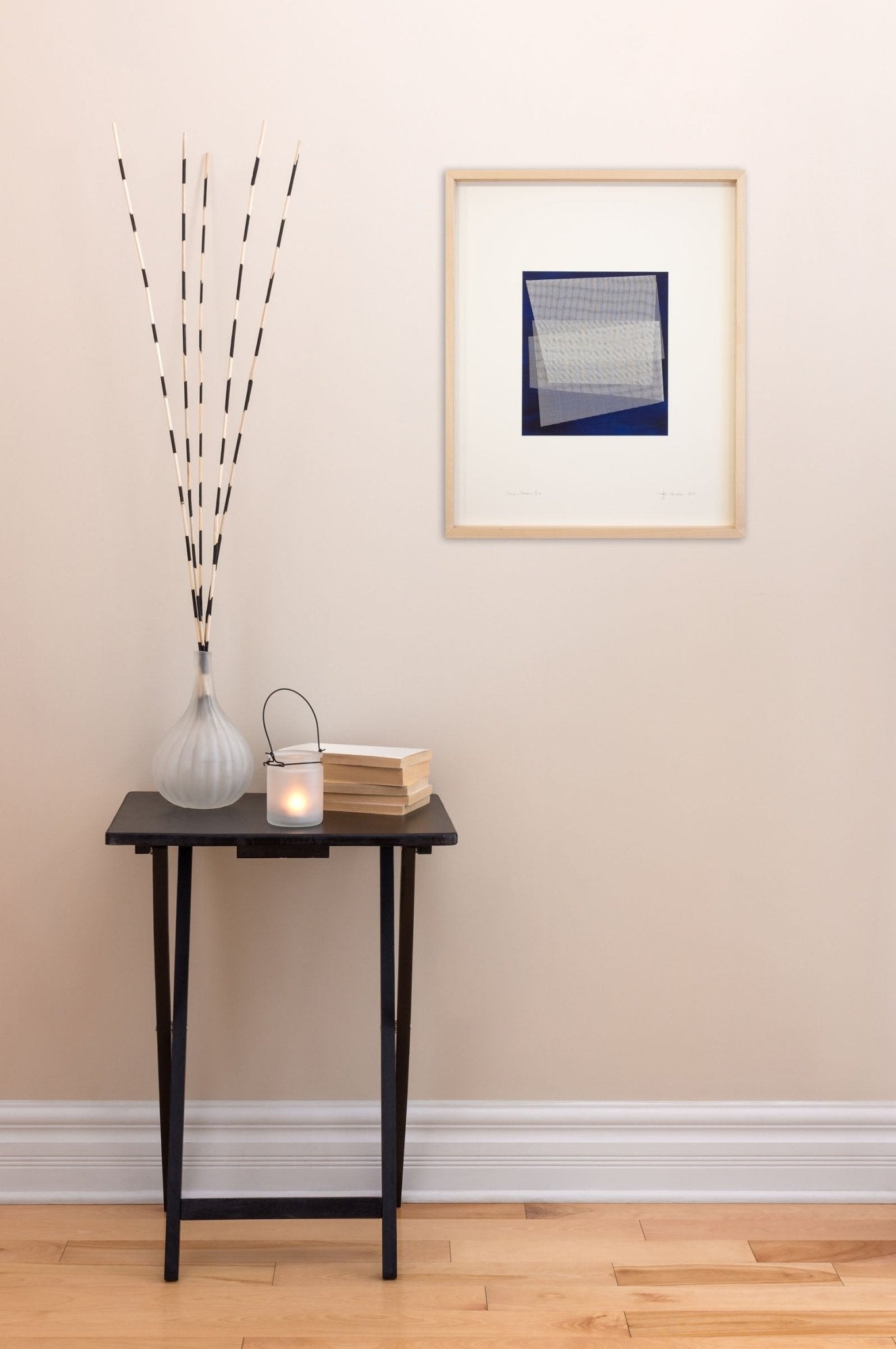 Moiré Prussian Blue - Tom Henderson - Abstract Painting - Ideelart