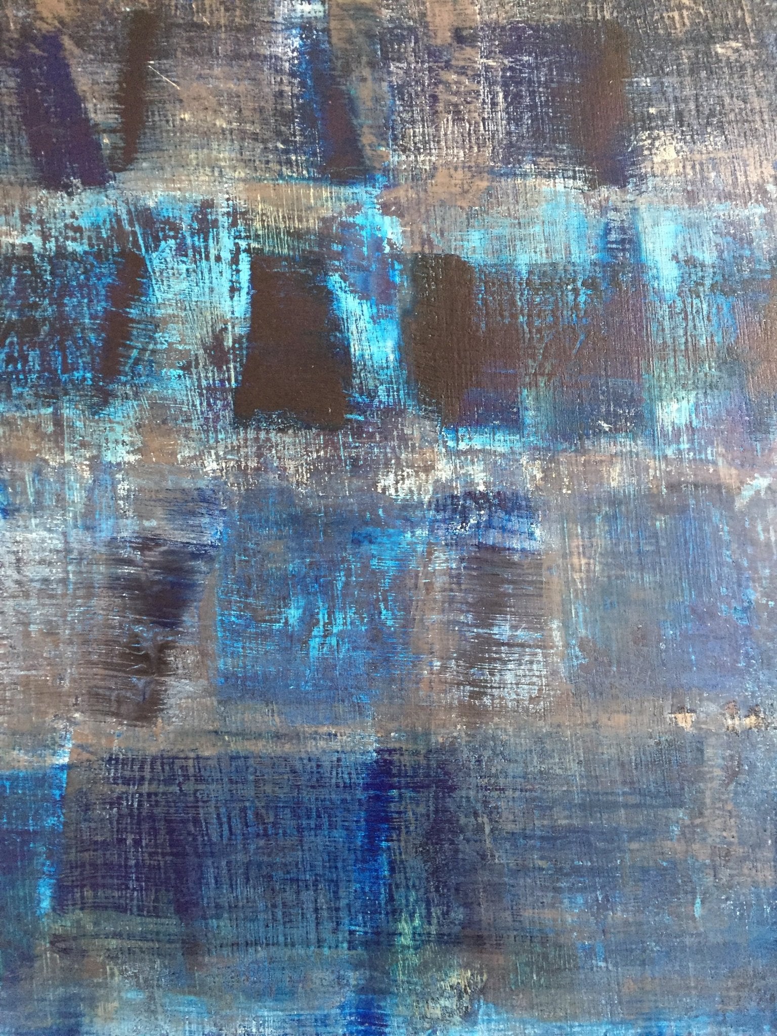Blue on Blue - Emily Berger - Abstract Painting - Ideelart