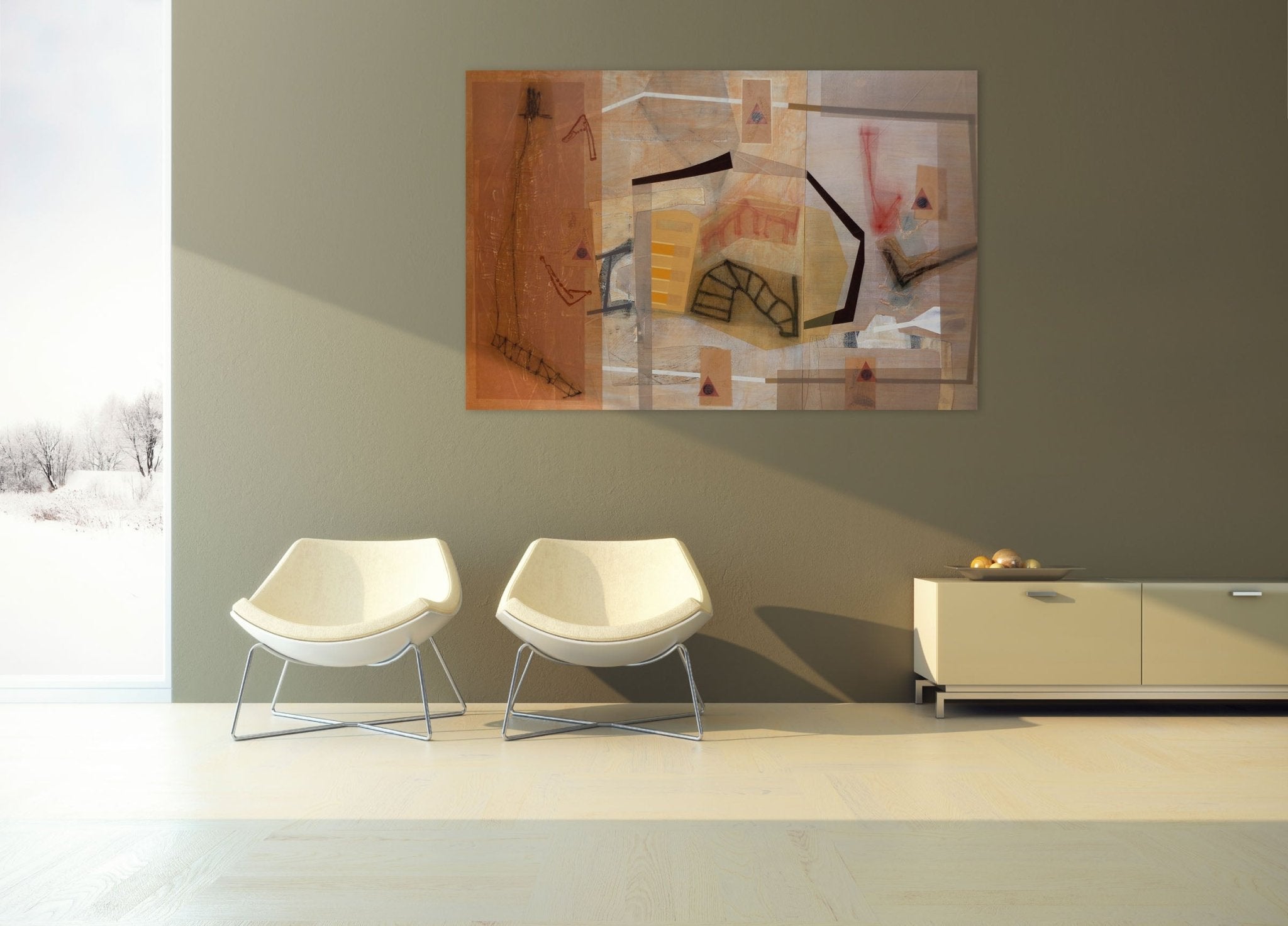 Bloomstone (Spiraled Amulets) - Michael Barringer - Abstract Painting - Ideelart