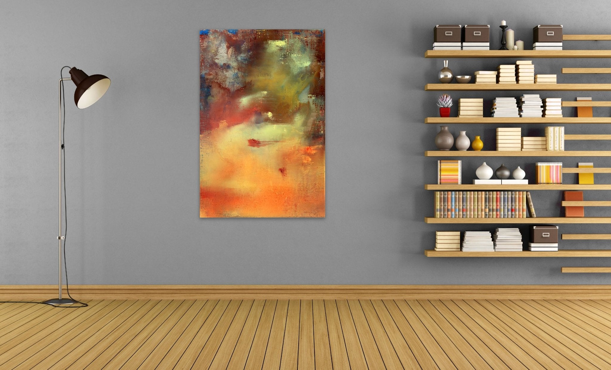 Simorgh Descending III - Yari Ostovany - Abstract Painting - Ideelart