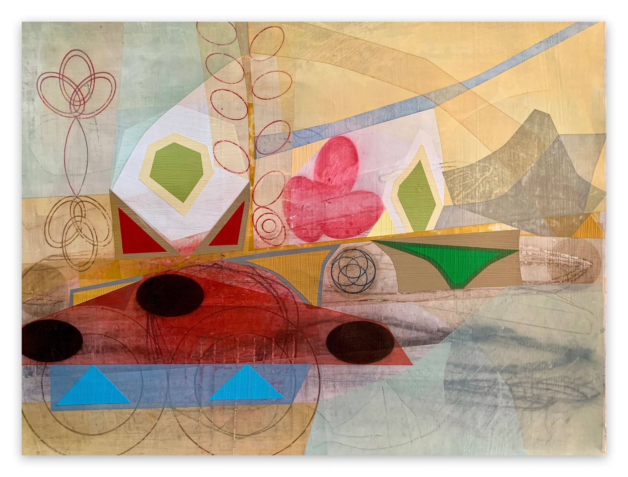 Newgrange landscape VIII - Michael Barringer - Abstract Painting - Ideelart