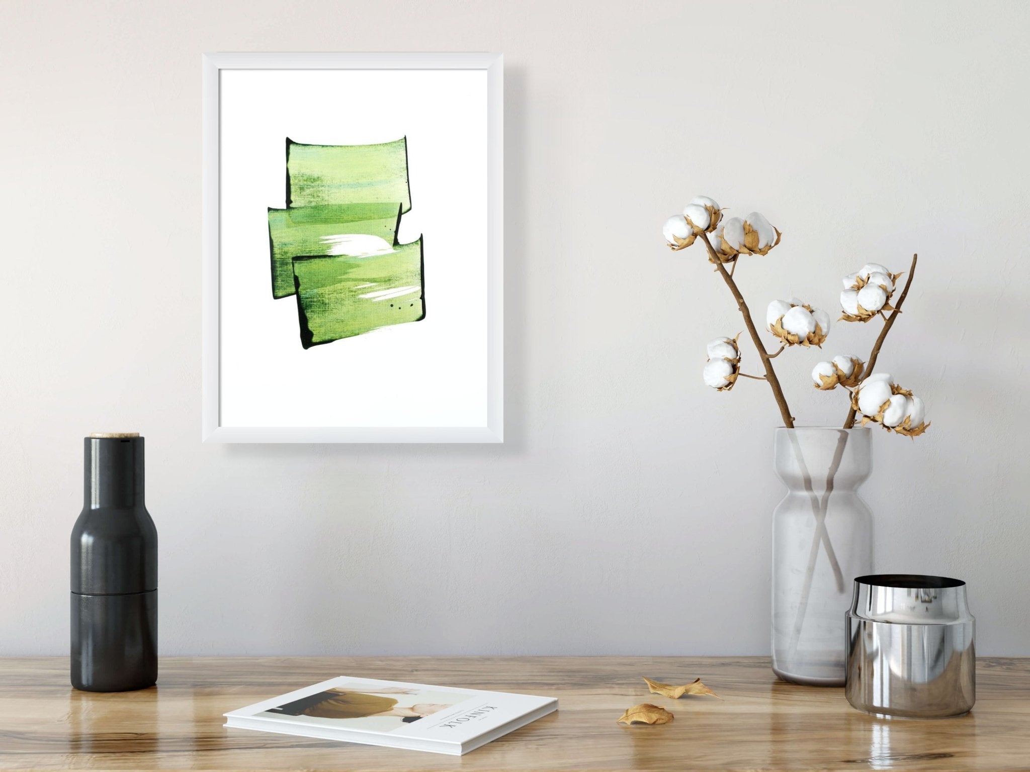 Golden Green 08 - Emma Godebska - Abstract Painting - Ideelart