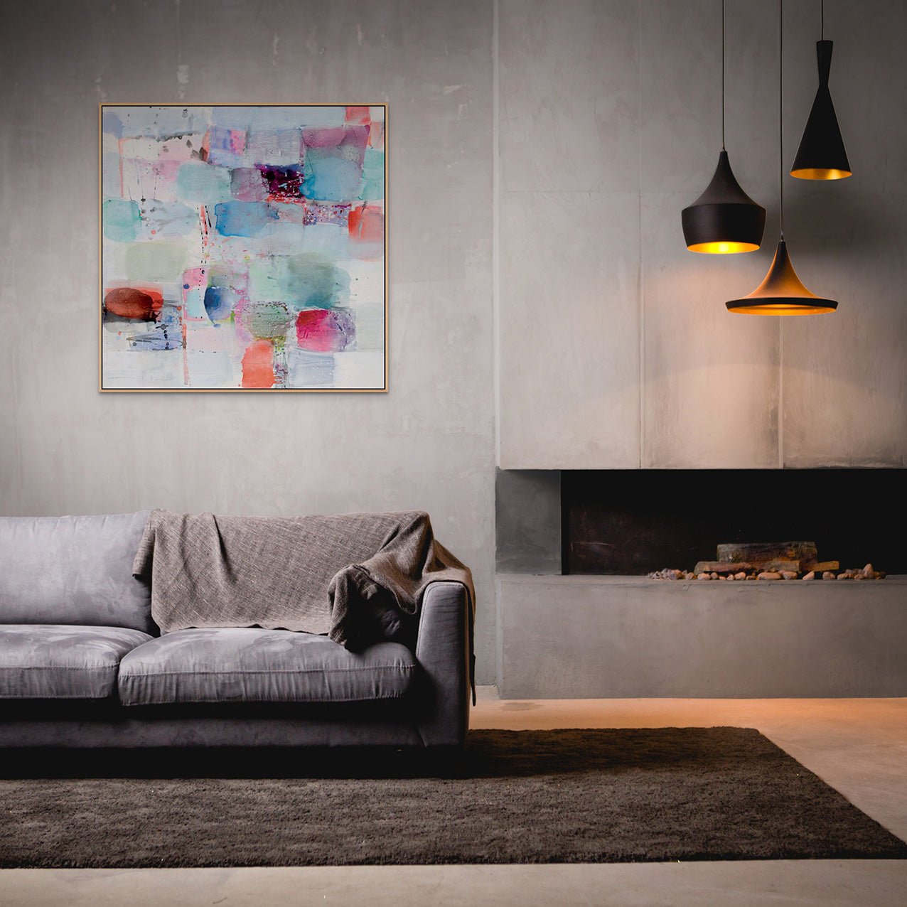 Gartenküle (Dewy Garden) - Greet Helsen - Abstract Painting - Ideelart