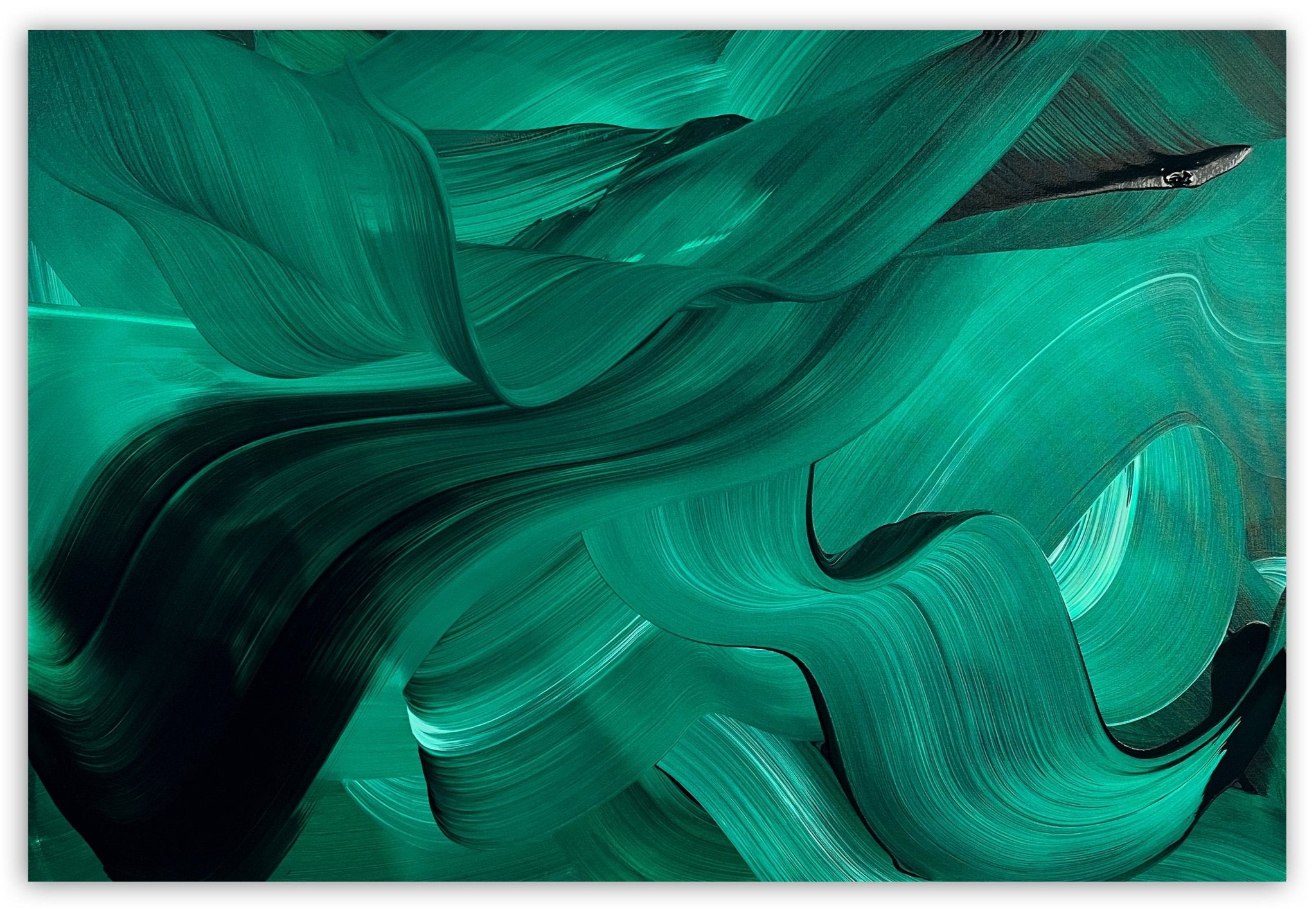Green velvet - Nikolaos Schizas - Abstract Painting - Ideelart