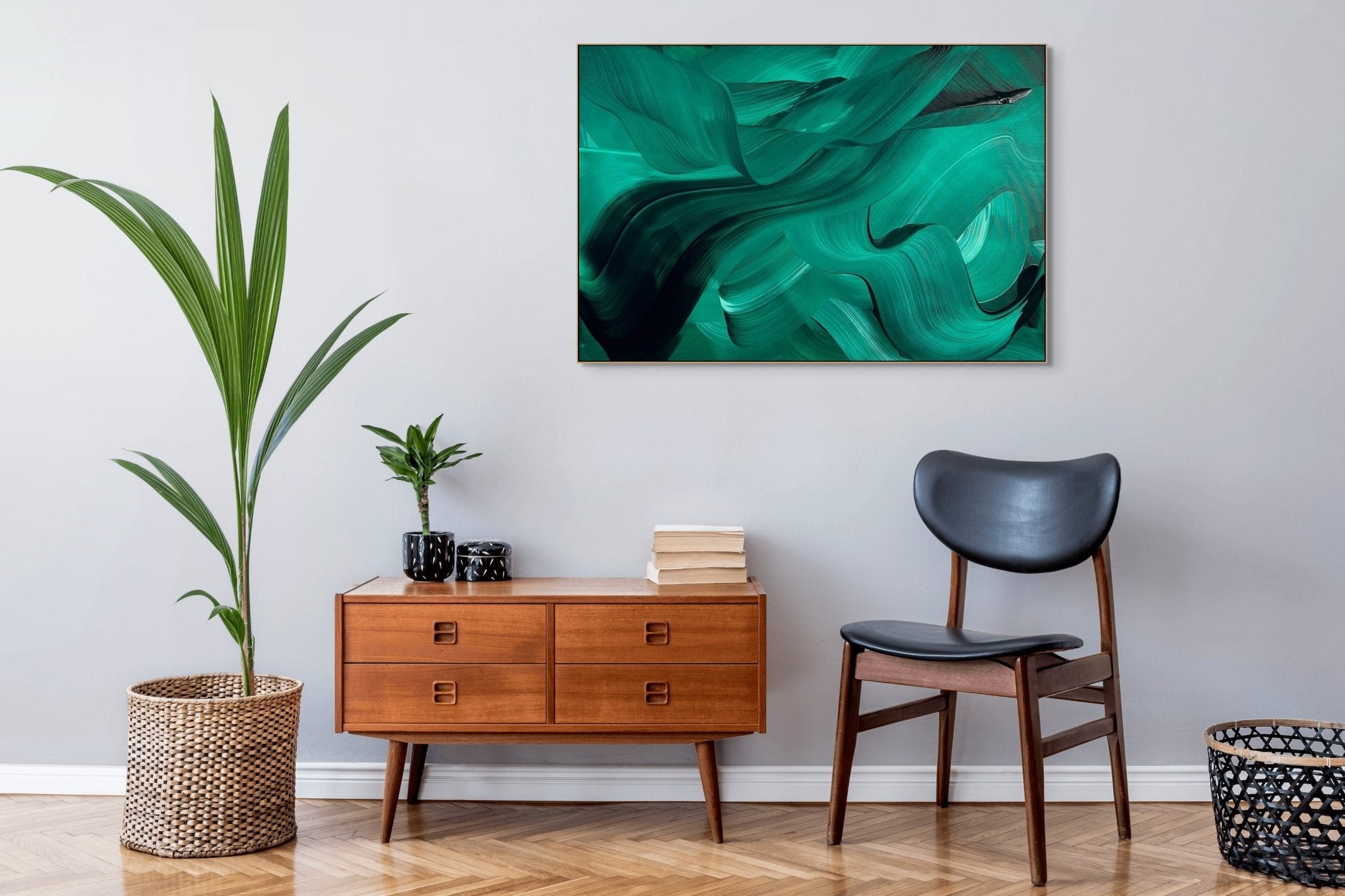 Green velvet - Nikolaos Schizas - Abstract Painting - Ideelart