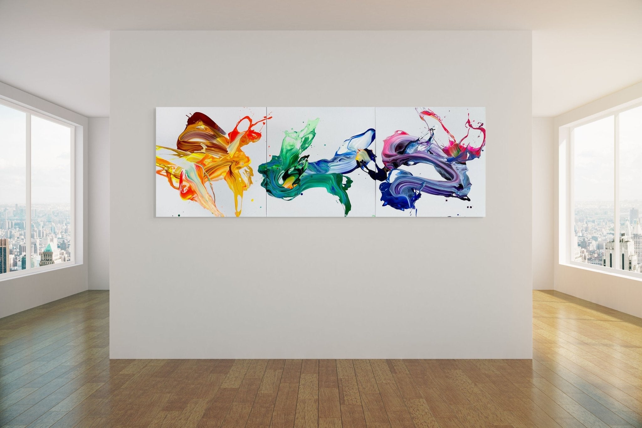 When a wave is dancing - Nikolaos Schizas - Abstract Painting - Ideelart