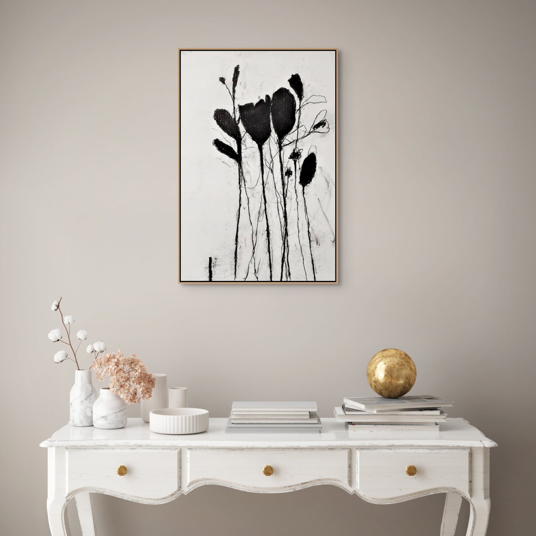 In the weeds ink bloom 2 - Robert Baribeau - Abstract Painting - Ideelart