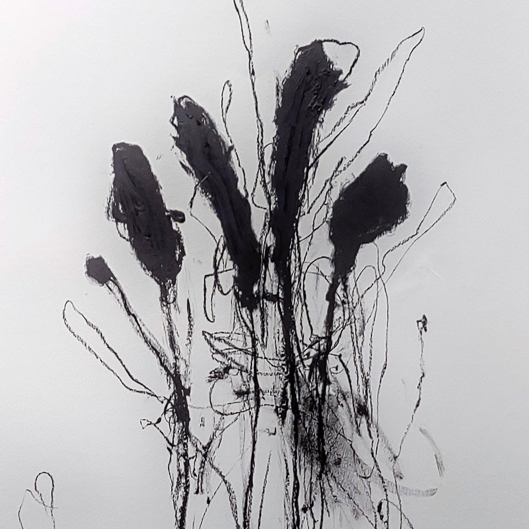 In the weeds ink bloom 4 - Robert Baribeau - Abstract Painting - Ideelart
