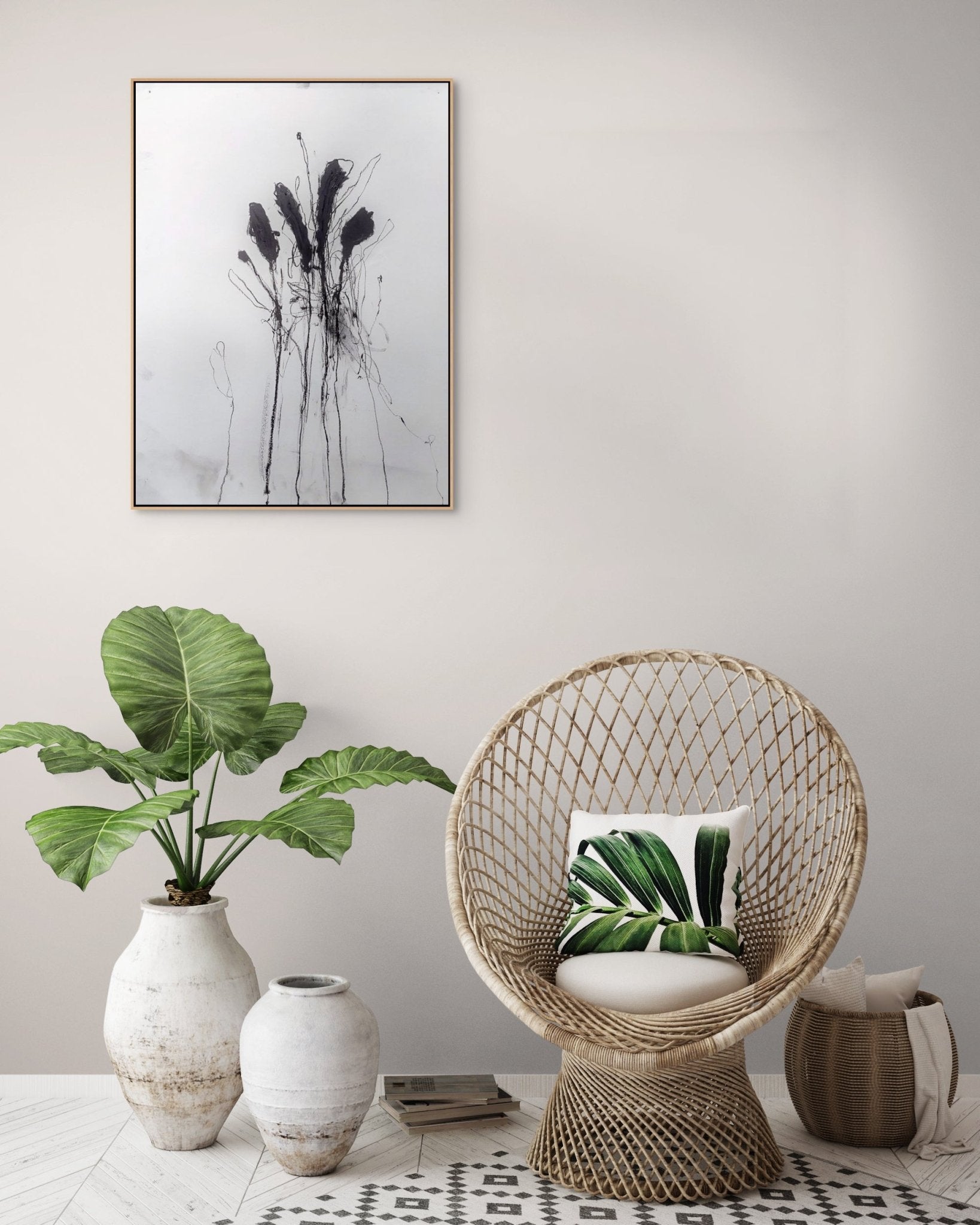 In the weeds ink bloom 4 - Robert Baribeau - Abstract Painting - Ideelart