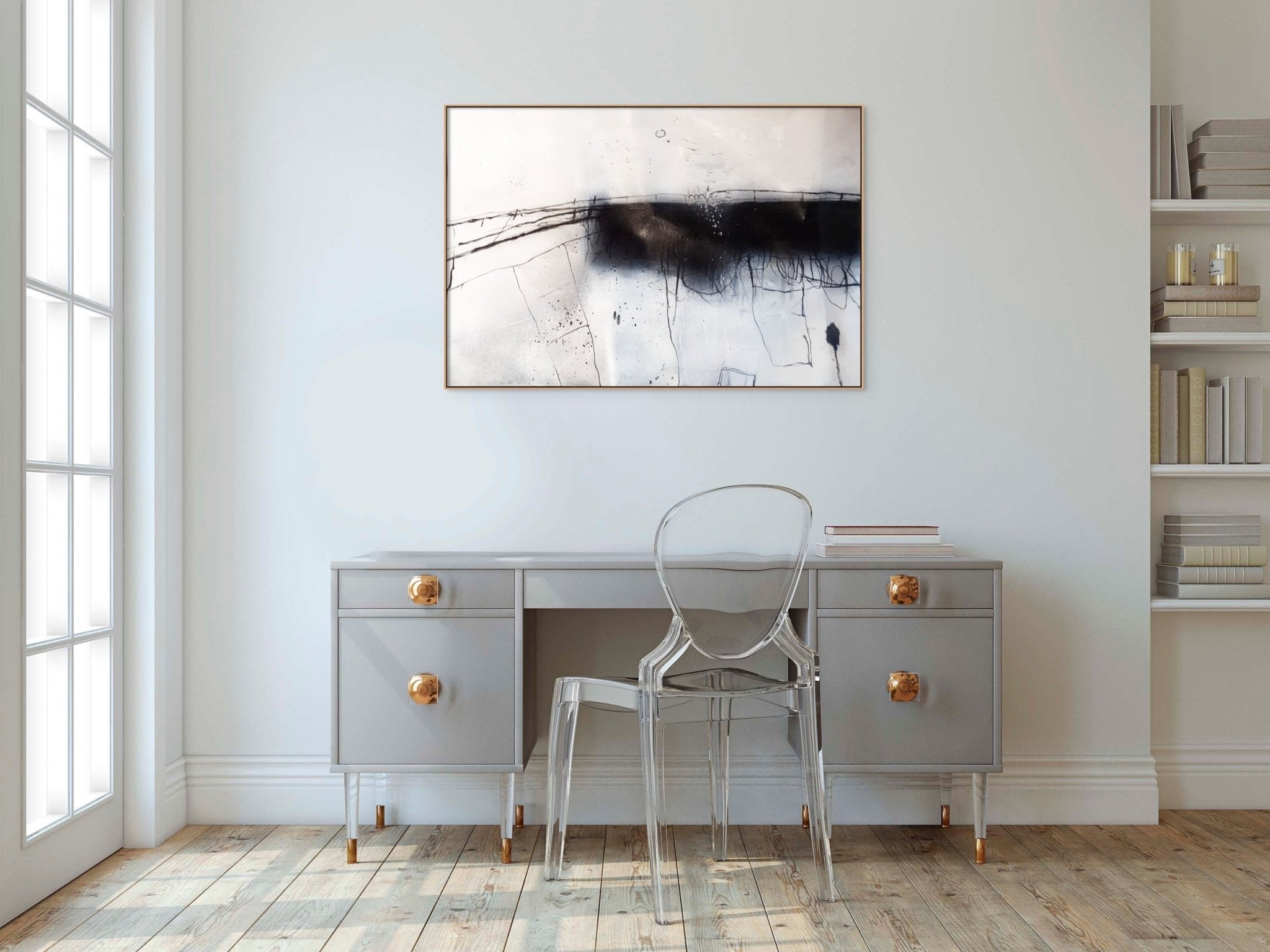 Charcoal Coastline 5 - Robert Baribeau - Abstract Painting - Ideelart