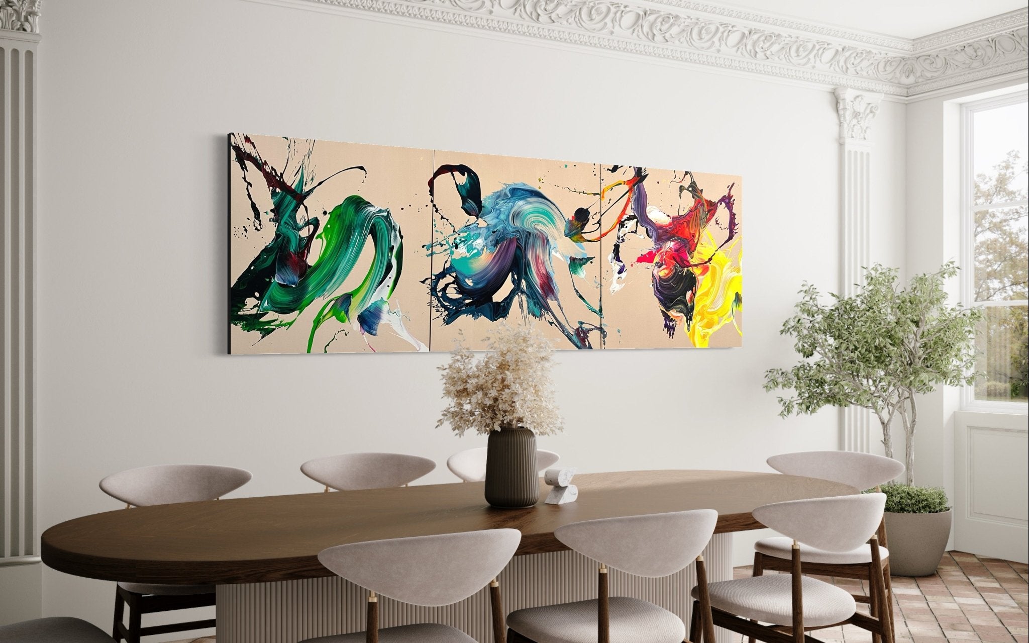 Elixirs (Triptych) - Nikolaos Schizas - Abstract Painting - Ideelart