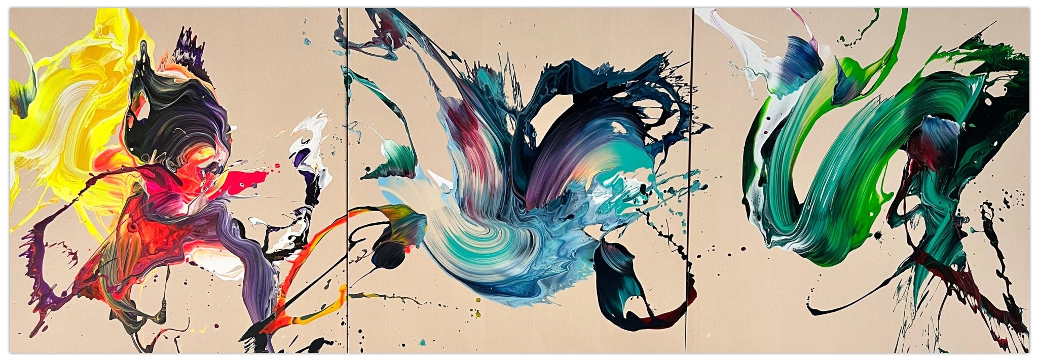 Elixirs (Triptych) - Nikolaos Schizas - Abstract Painting - Ideelart