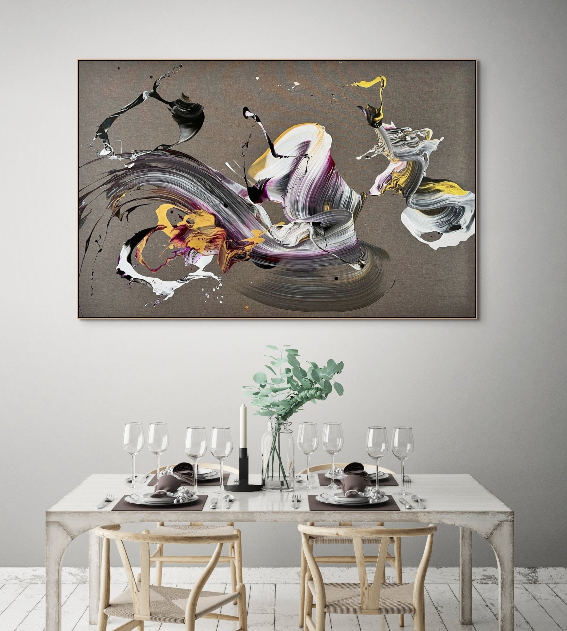 Un Flor De Oro - Nikolaos Schizas - Abstract Painting - Ideelart