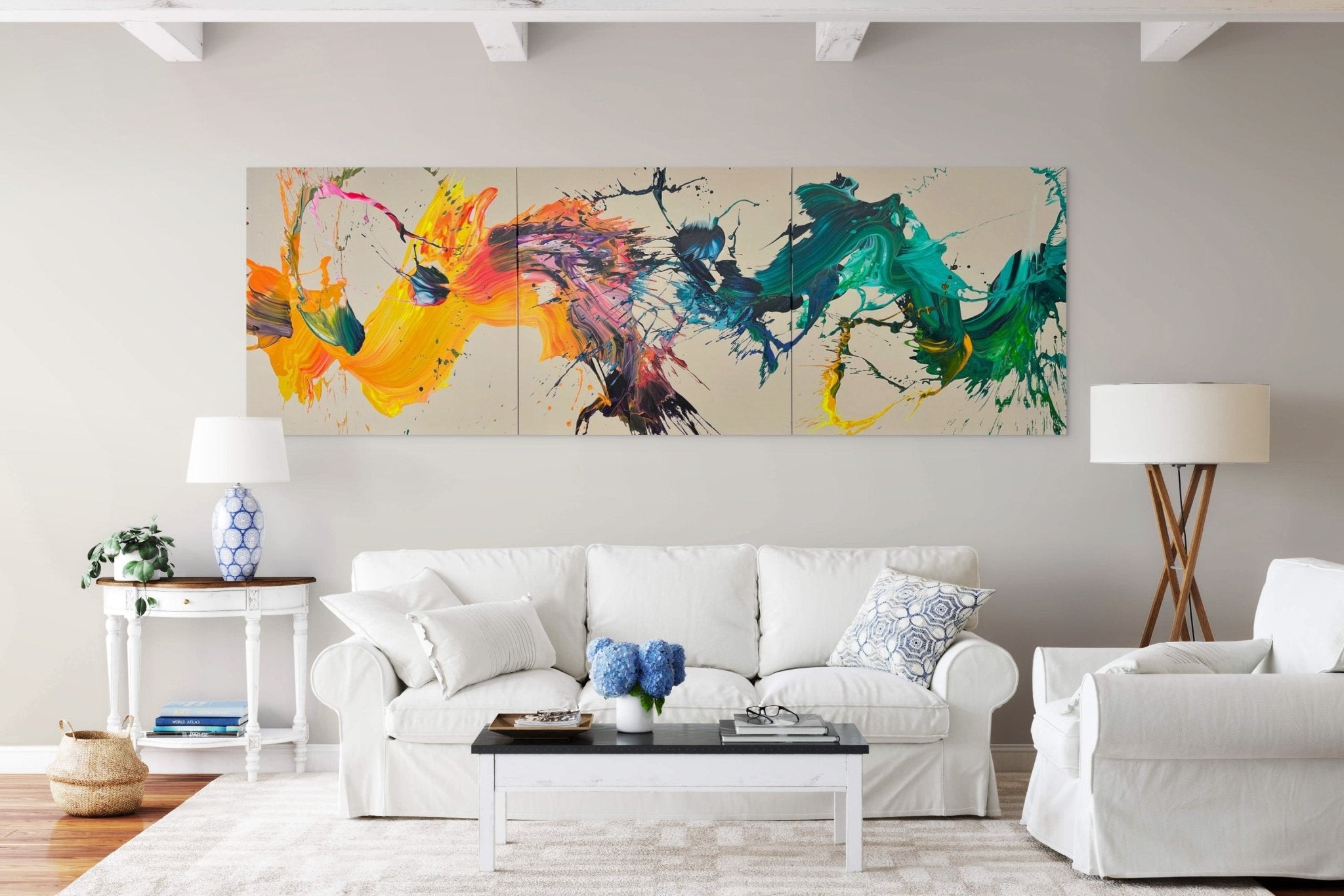 Scandalo (Triptych) - Nikolaos Schizas - Abstract Painting - Ideelart