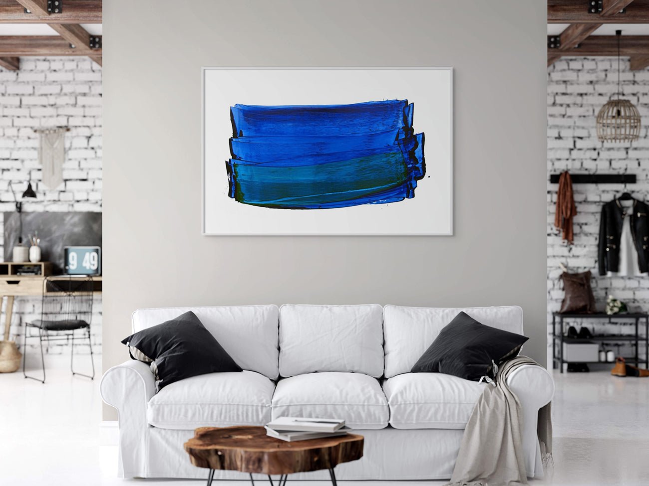 Spring Light (Blue) - Emma Godebska - Abstract Painting - Ideelart