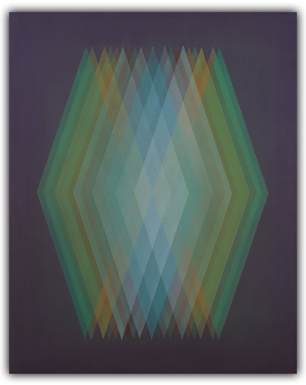 Prism (Cyan - Orange - Green) - Bernadette Jiyong Frank - Abstract Painting - Ideelart