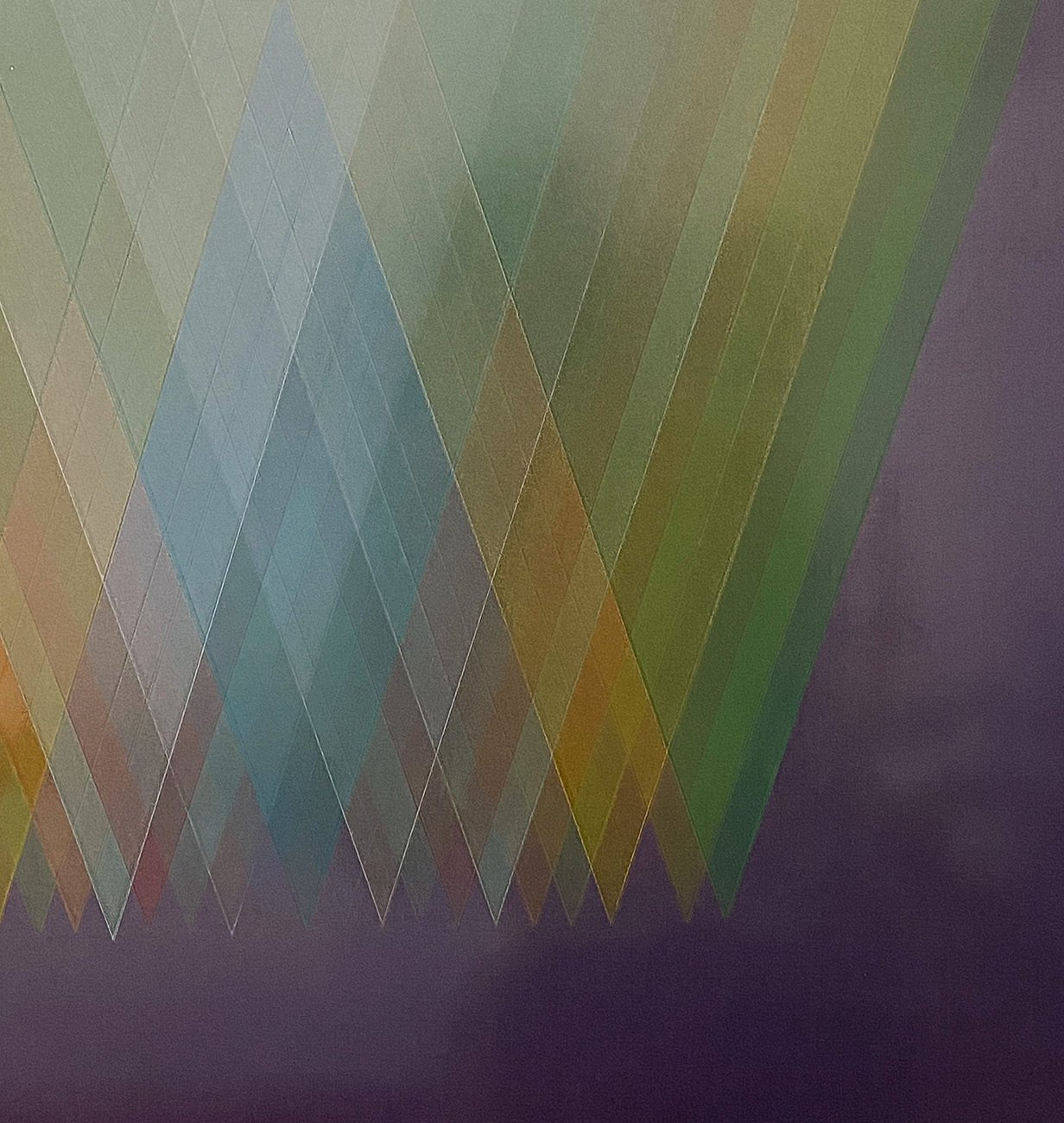 Prism (Cyan - Orange - Green) - Bernadette Jiyong Frank - Abstract Painting - Ideelart