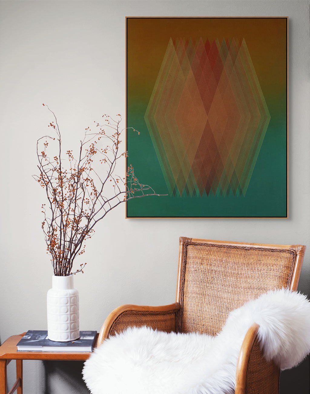 Prism (Copper Orange - Green) - Bernadette Jiyong Frank - Abstract Painting - Ideelart