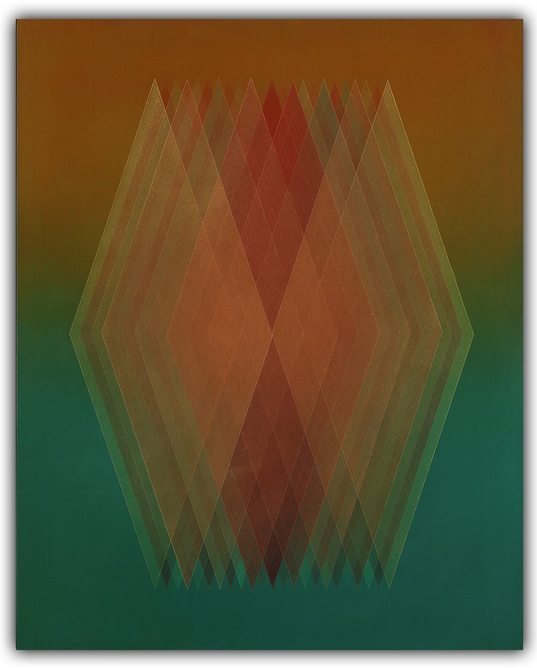 Prism (Copper Orange - Green) - Bernadette Jiyong Frank - Abstract Painting - Ideelart