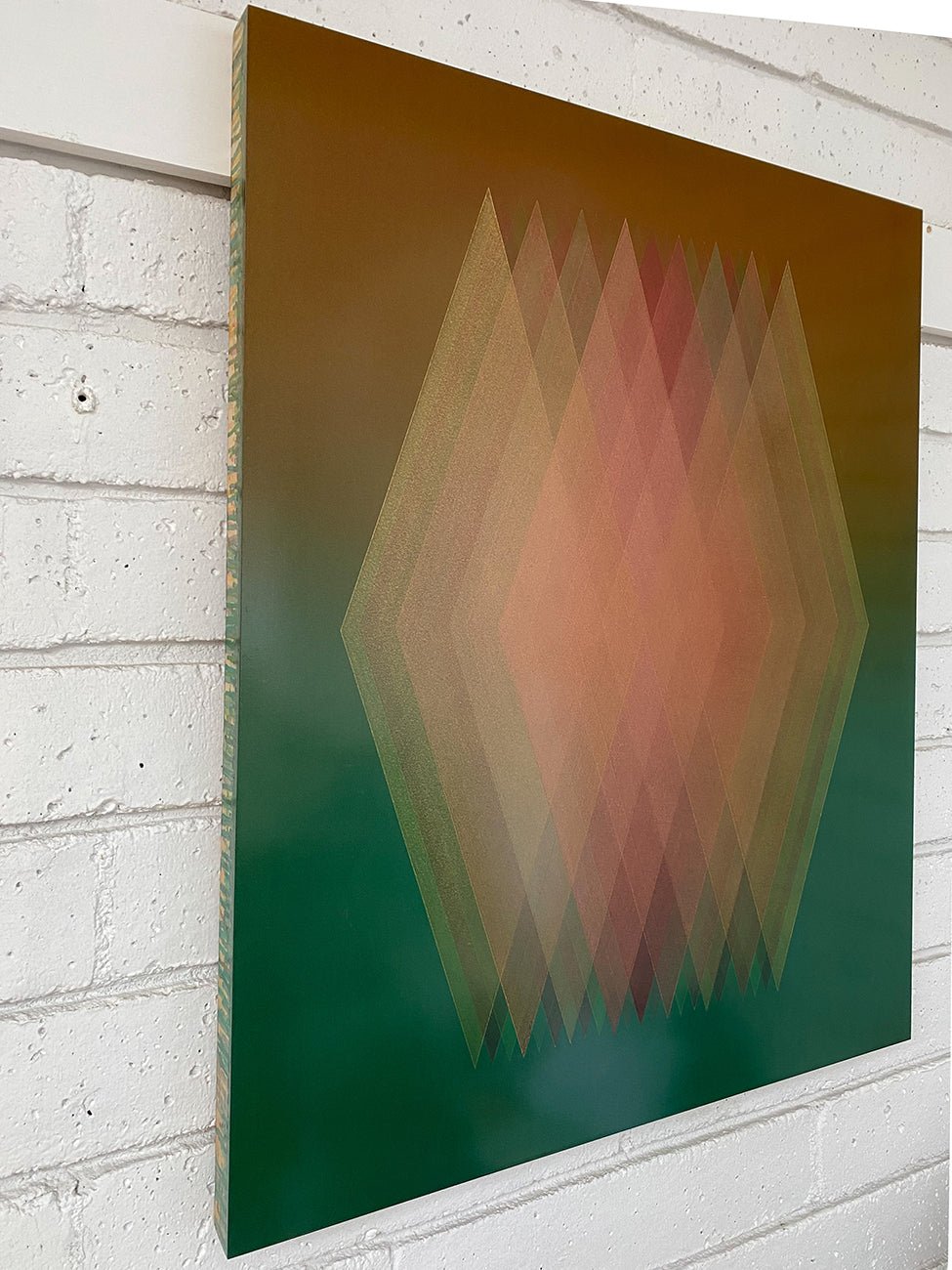 Prism (Copper Orange - Green) - Bernadette Jiyong Frank - Abstract Painting - Ideelart