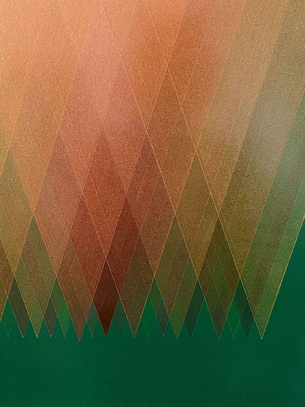 Prism (Copper Orange - Green) - Bernadette Jiyong Frank - Abstract Painting - Ideelart