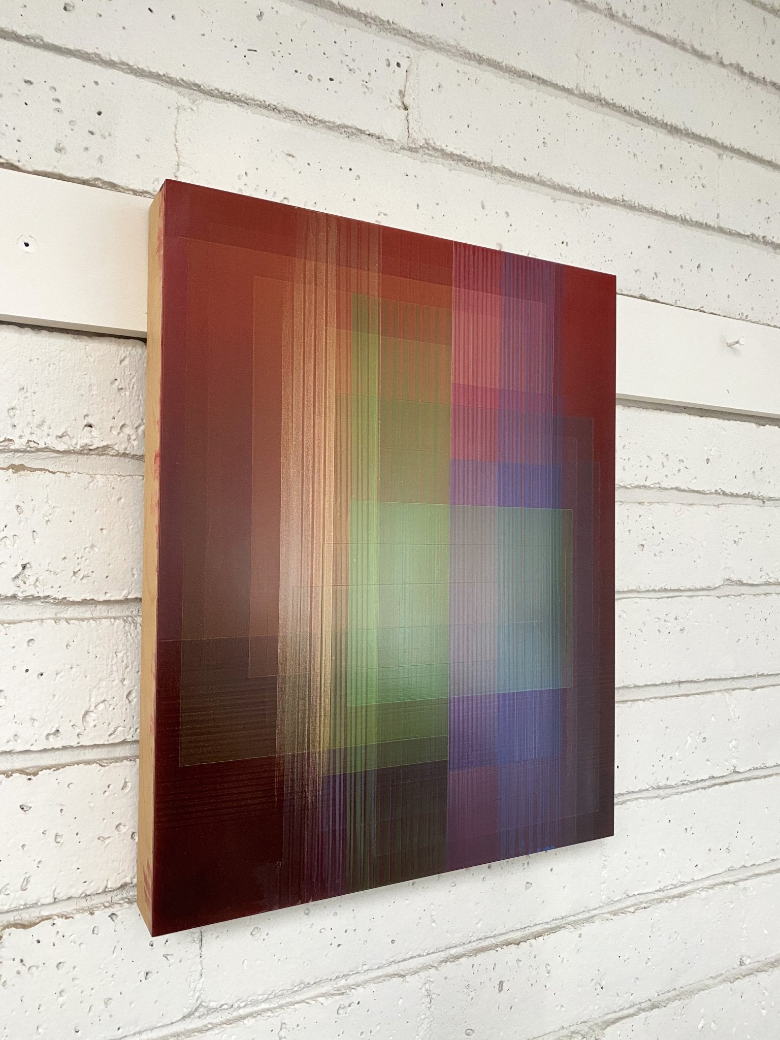 Migrant (Bordeaux - Green - Gold) - Bernadette Jiyong Frank - Abstract Painting - Ideelart