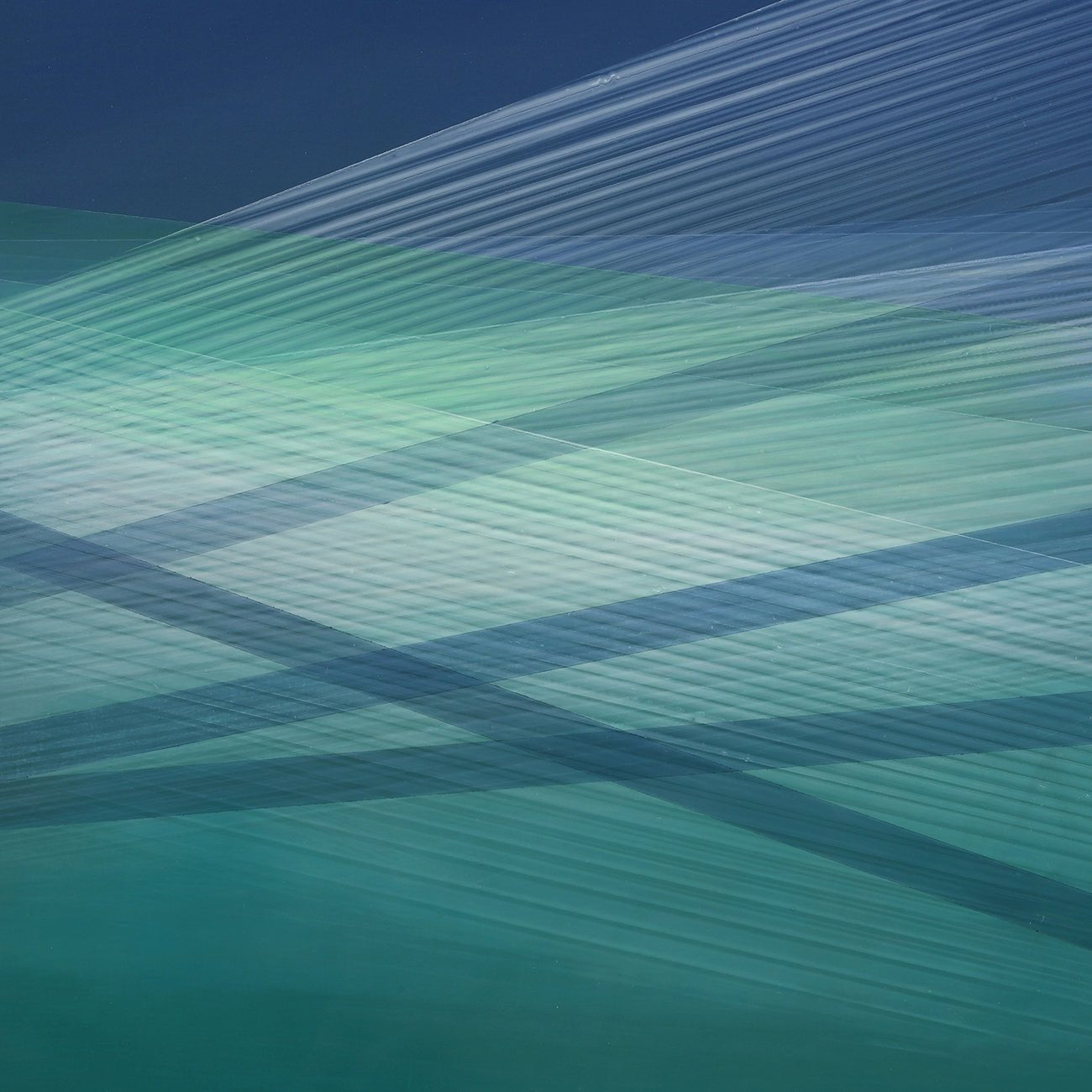 Seascape (Indigo - Turquoise Green) - Bernadette Jiyong Frank - Abstract Painting - Ideelart